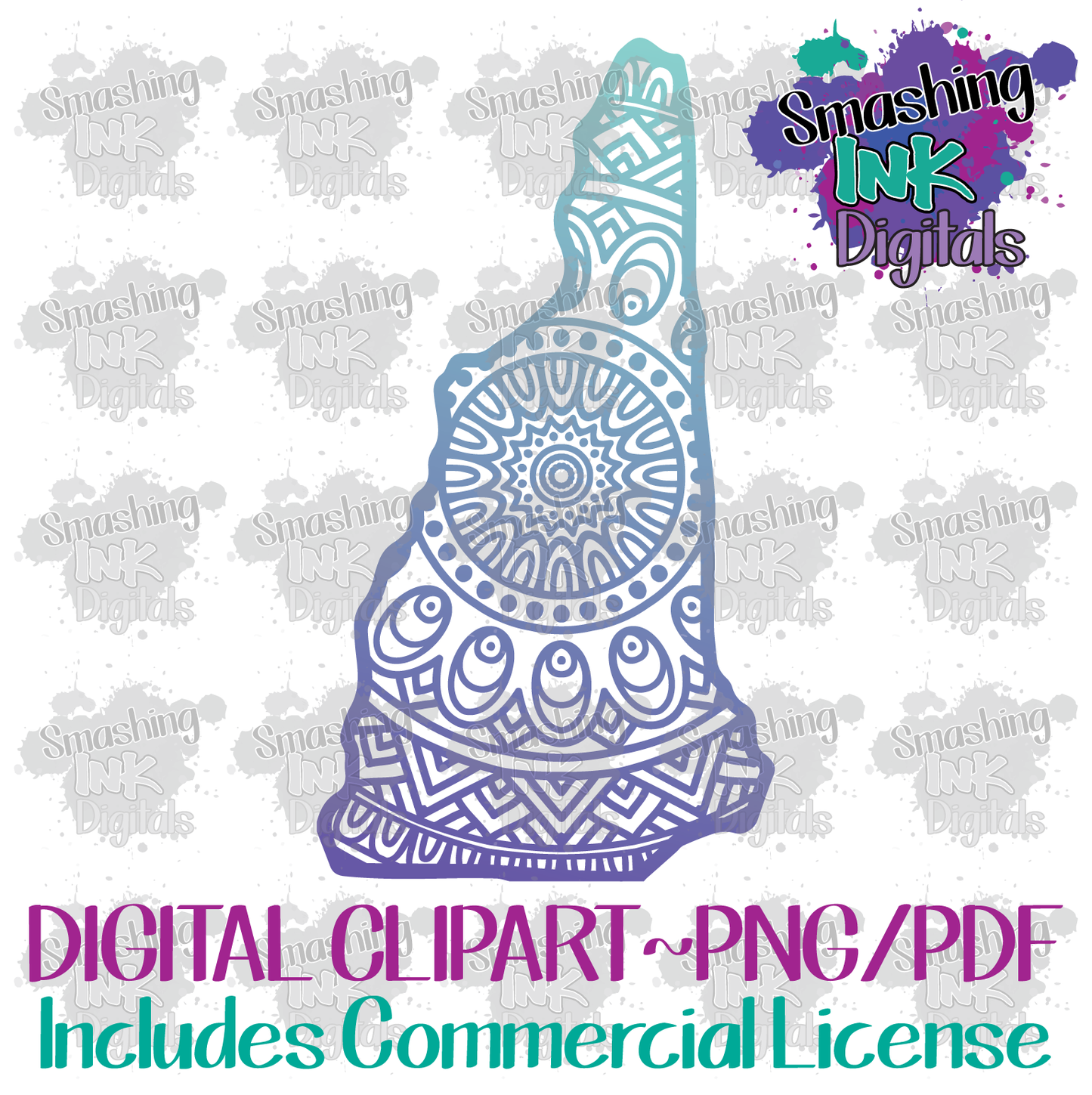 New Hampshire Mandala - Printable Graphic