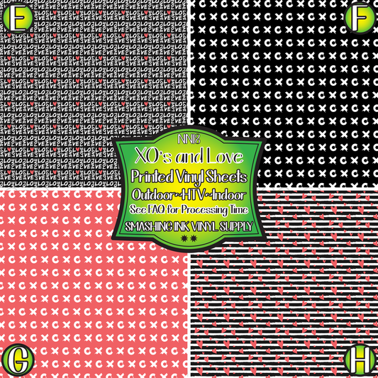XO'S and Love ★ Printed Sheets | Faux Leather | Laser Safe