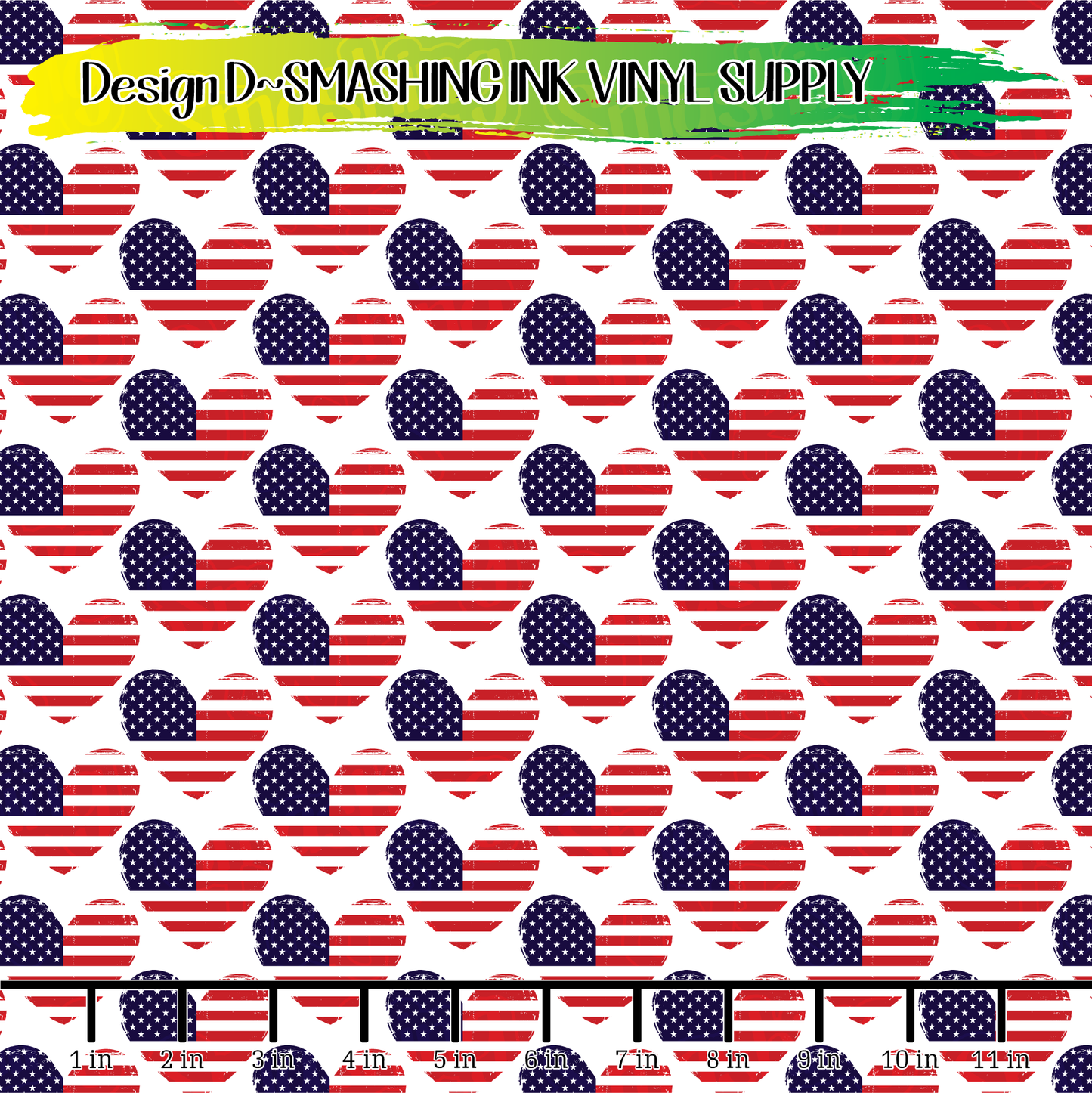 Flag Hearts ★ Printed Vinyl Sheets | Faux Leather | Laser Safe