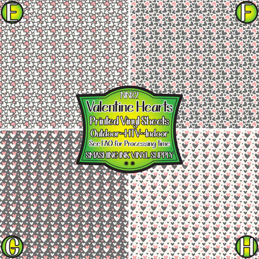 Valentine Hearts ★ Printed Sheets | Faux Leather | Laser Safe