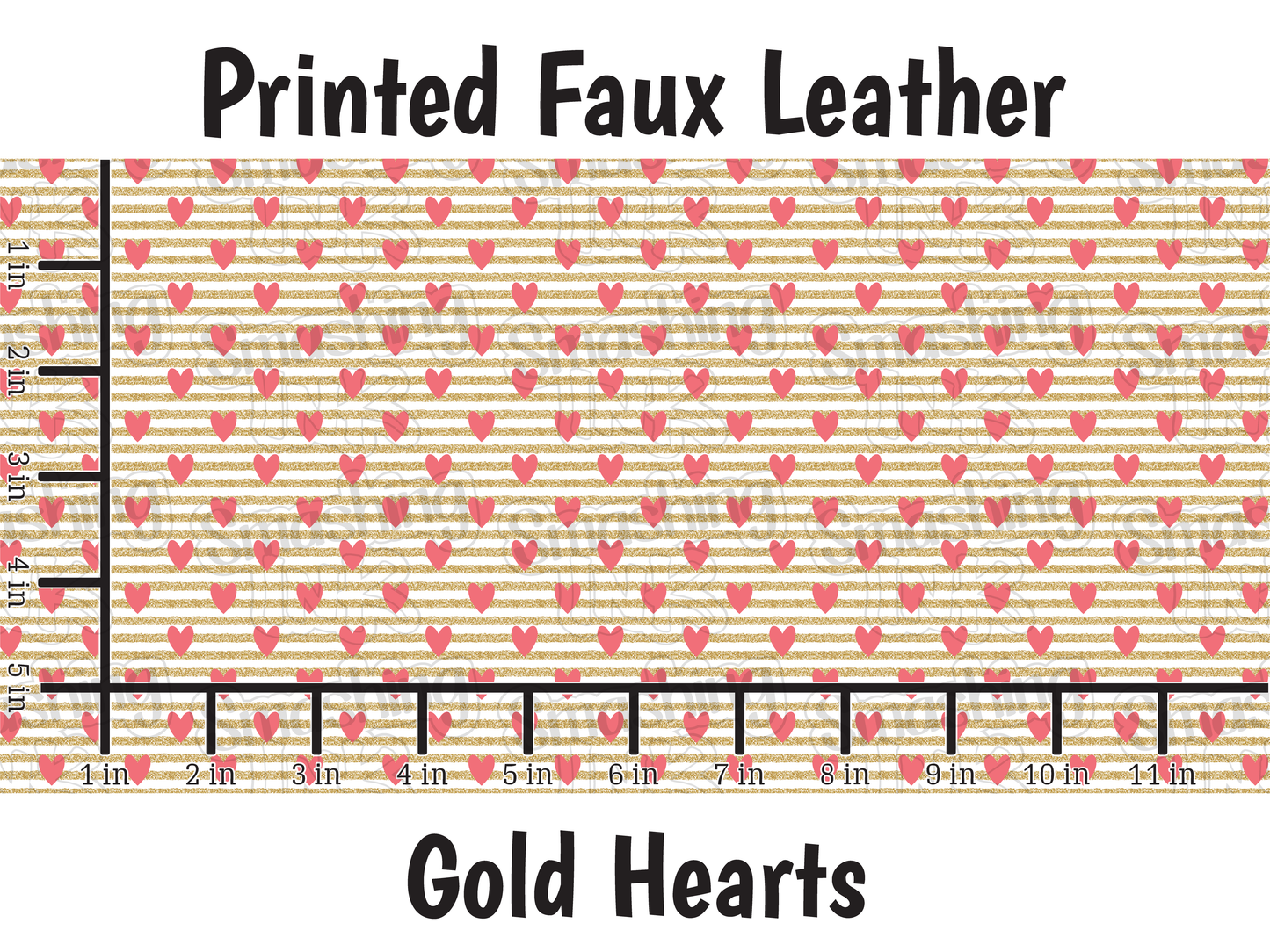 Gold Hearts - Faux Leather Sheet (SHIPS IN 3 BUS DAYS)