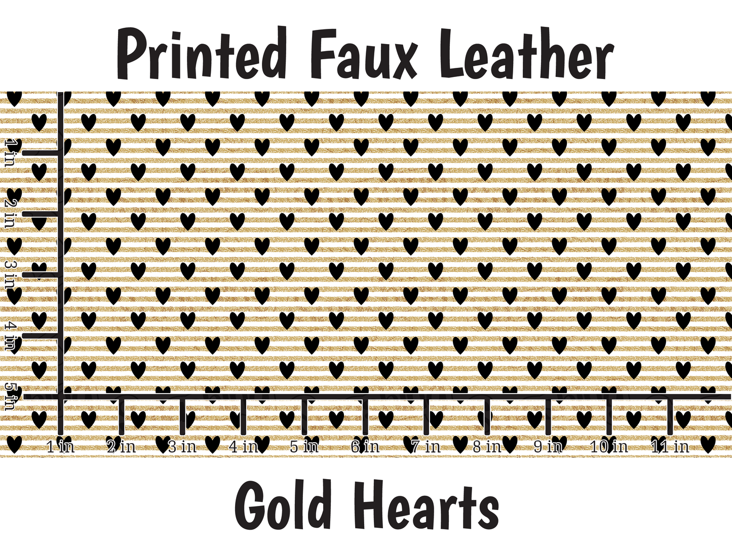 Gold Hearts - Faux Leather Sheet (SHIPS IN 3 BUS DAYS)