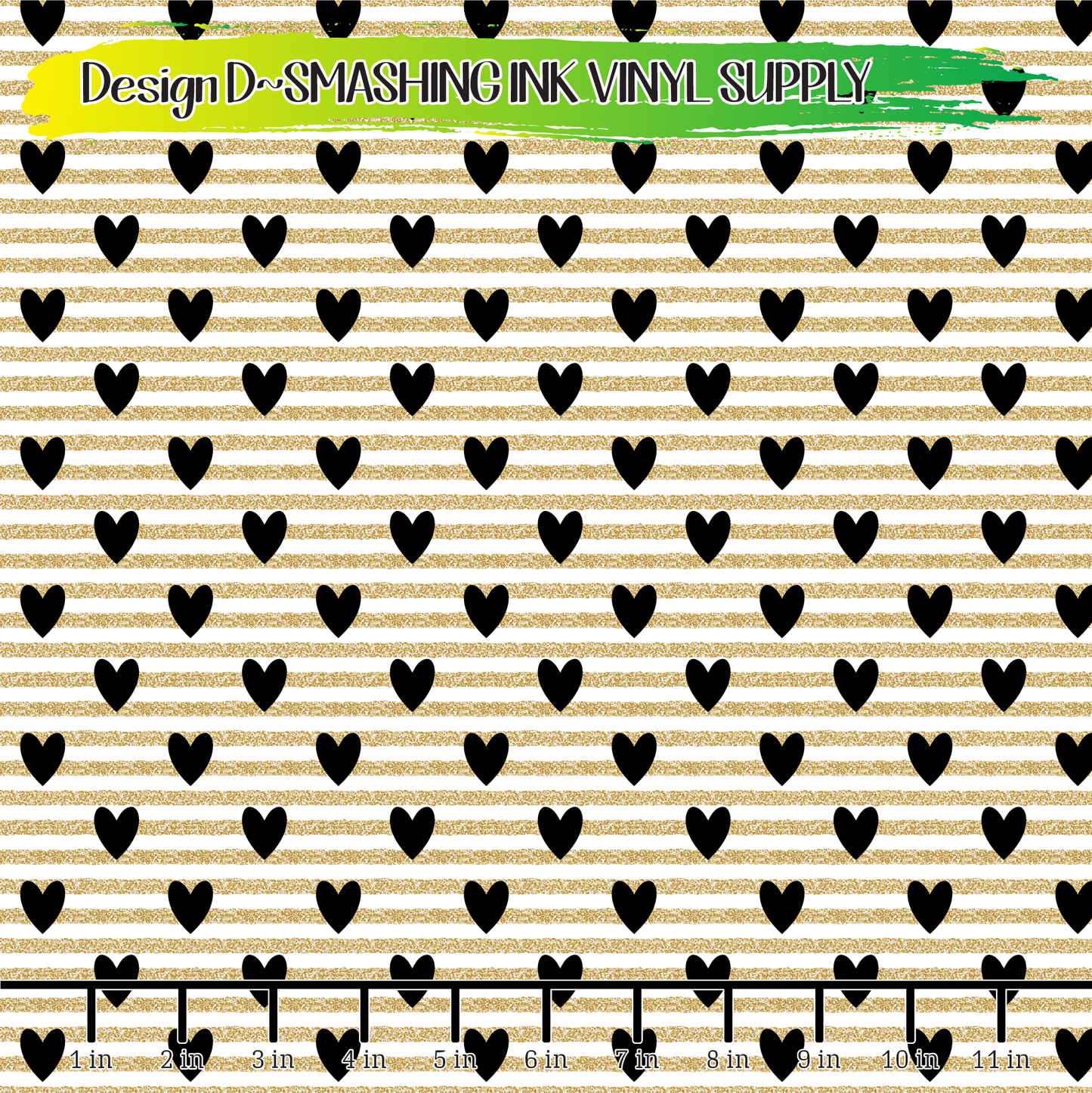 Gold Hearts ★ Printed Vinyl Sheets | Faux Leather | Laser Safe