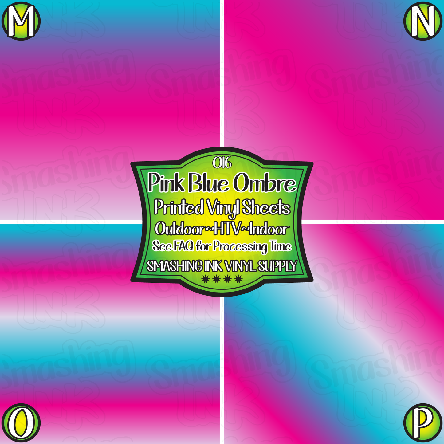 Pink Blue Ombre ★ Printed Vinyl Sheets | Faux Leather | Laser Safe