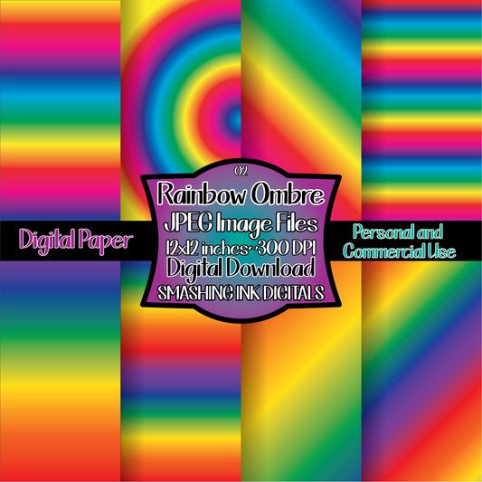 Rainbow Ombre - Digital Paper