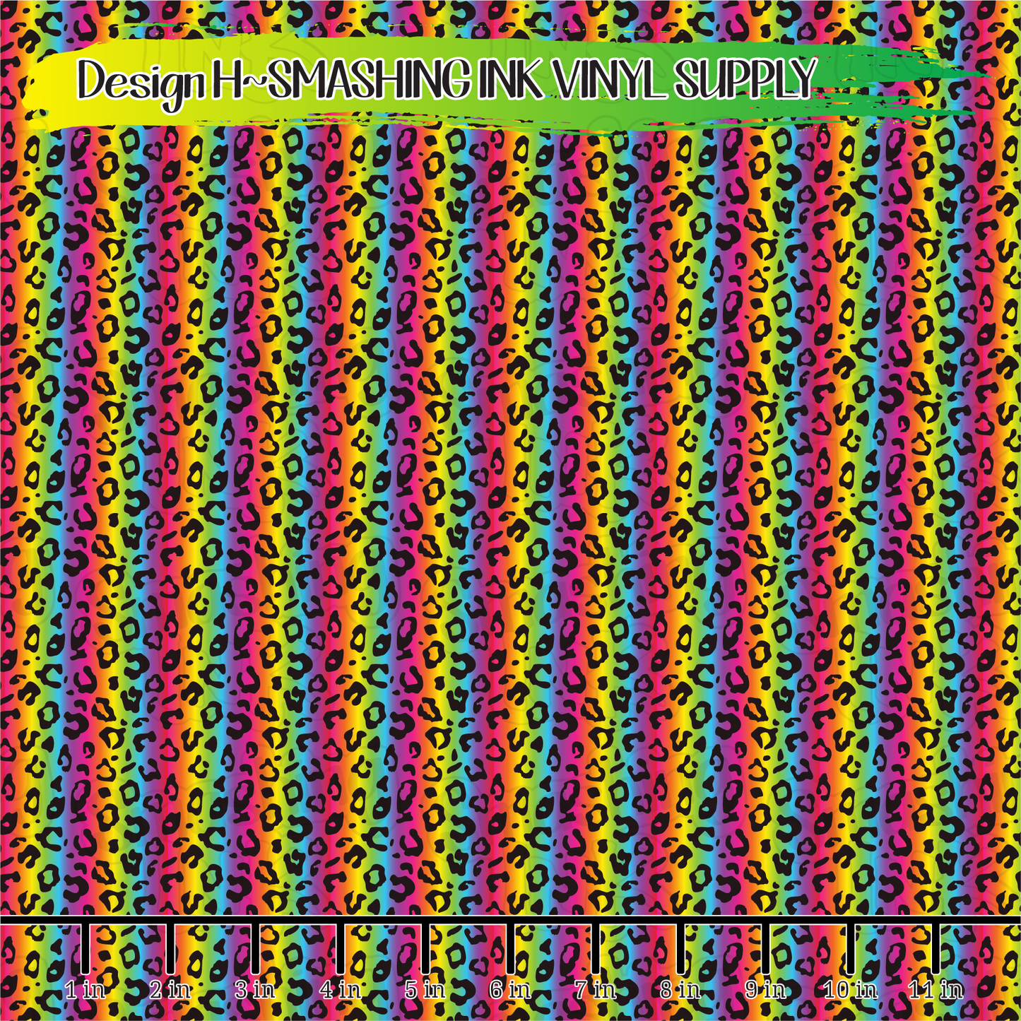 Rainbow Ombre Cheetah ★ Printed Vinyl Sheets | Faux Leather | Laser Safe