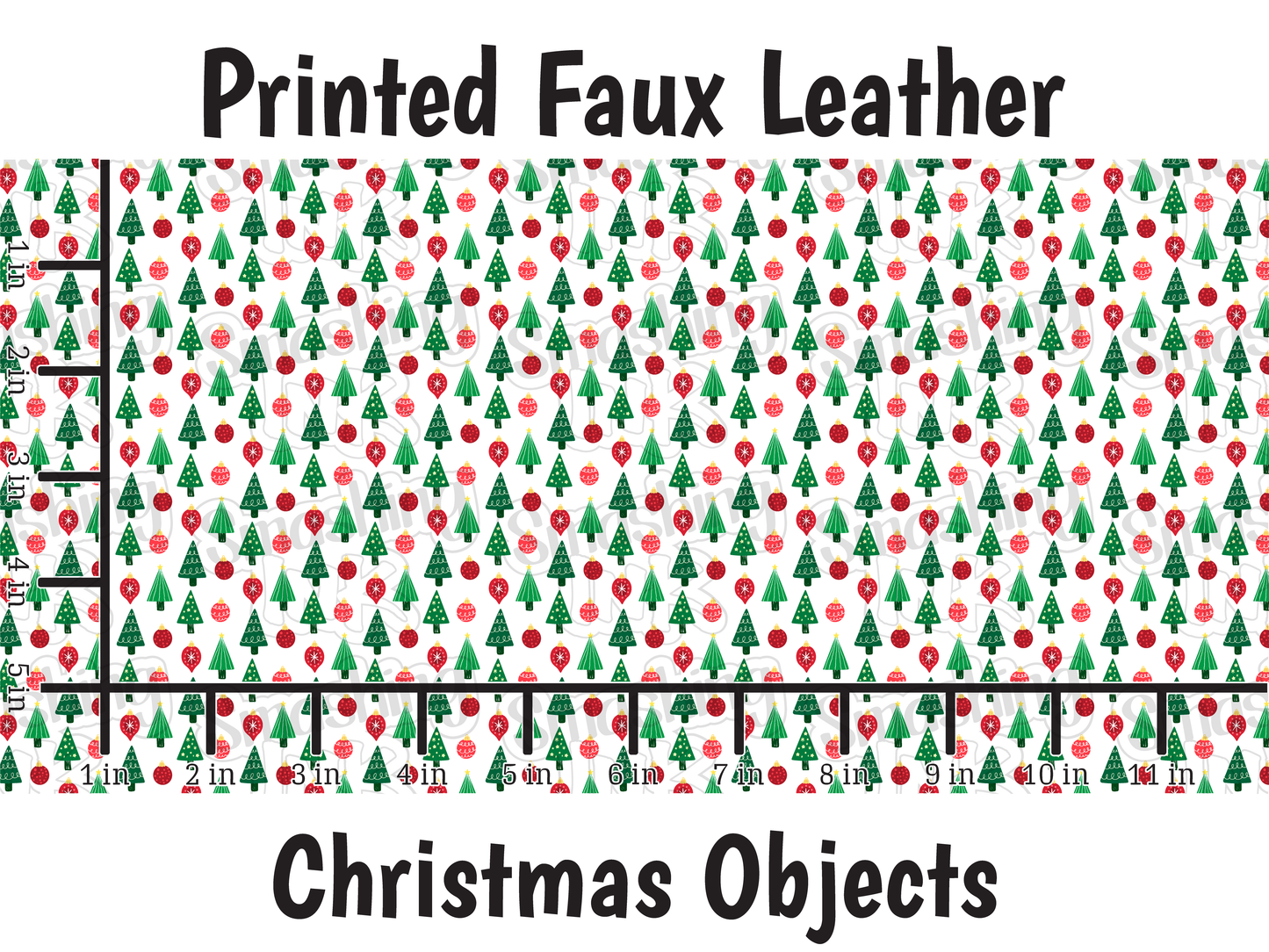 Christmas Objects - Faux Leather Sheet (SHIPS IN 3 BUS DAYS)