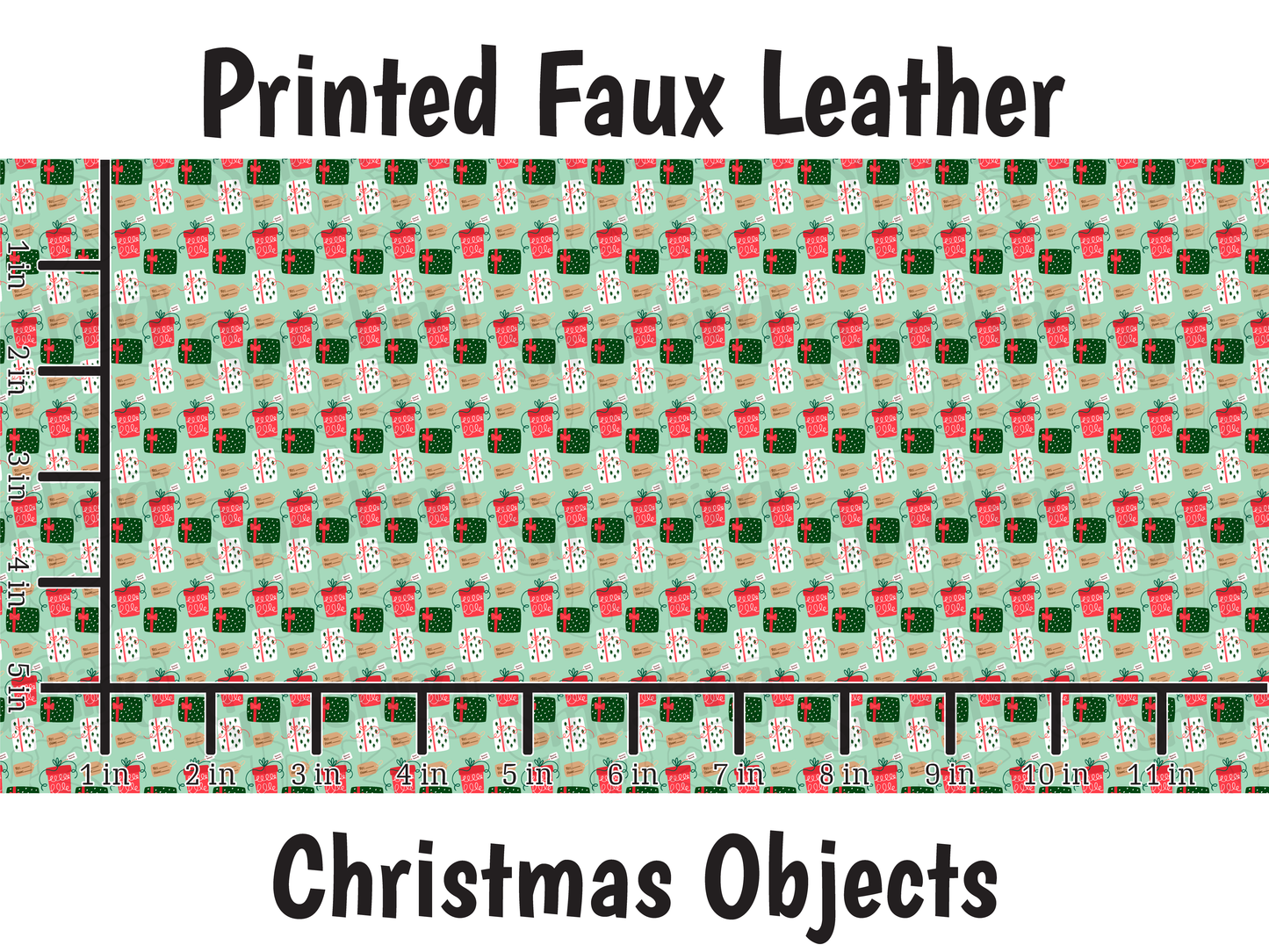 Christmas Objects - Faux Leather Sheet (SHIPS IN 3 BUS DAYS)