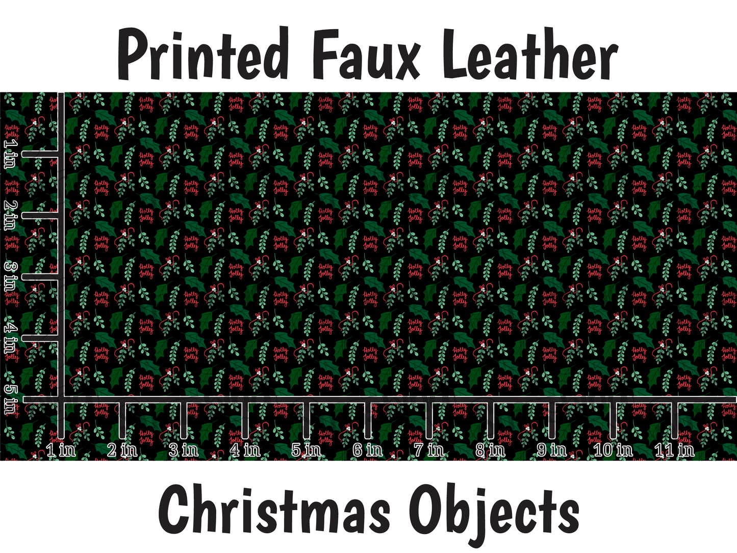 Christmas Objects - Faux Leather Sheet (SHIPS IN 3 BUS DAYS)