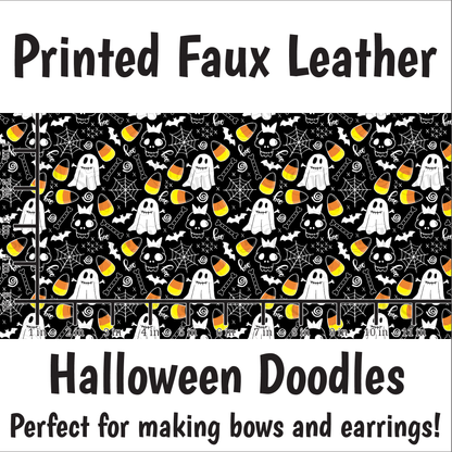Halloween Doodles - Faux Leather Sheet (SHIPS IN 3 BUS DAYS)