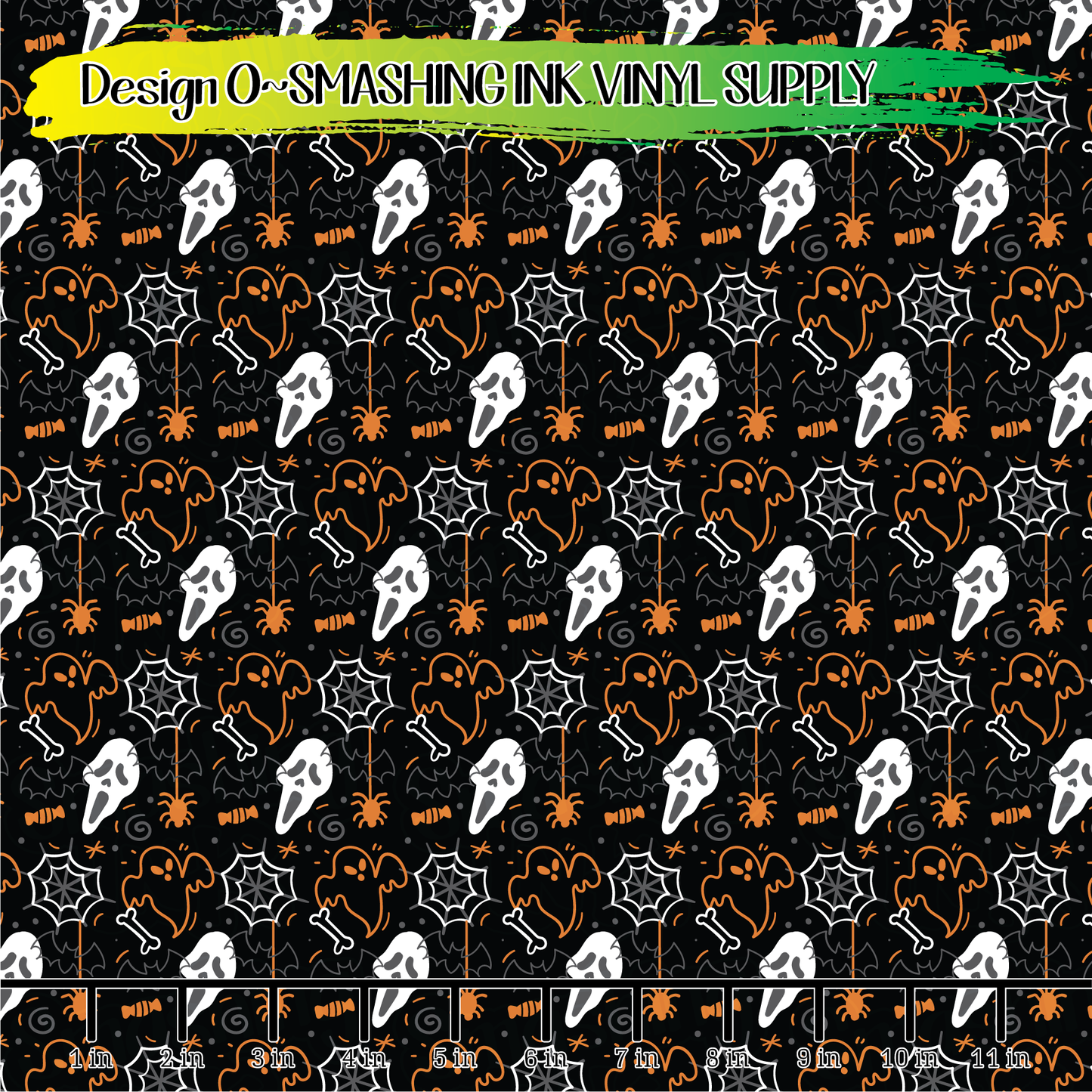 Halloween Doodles ★ Pattern Vinyl | Faux Leather | Sublimation (TAT 3 BUS DAYS)