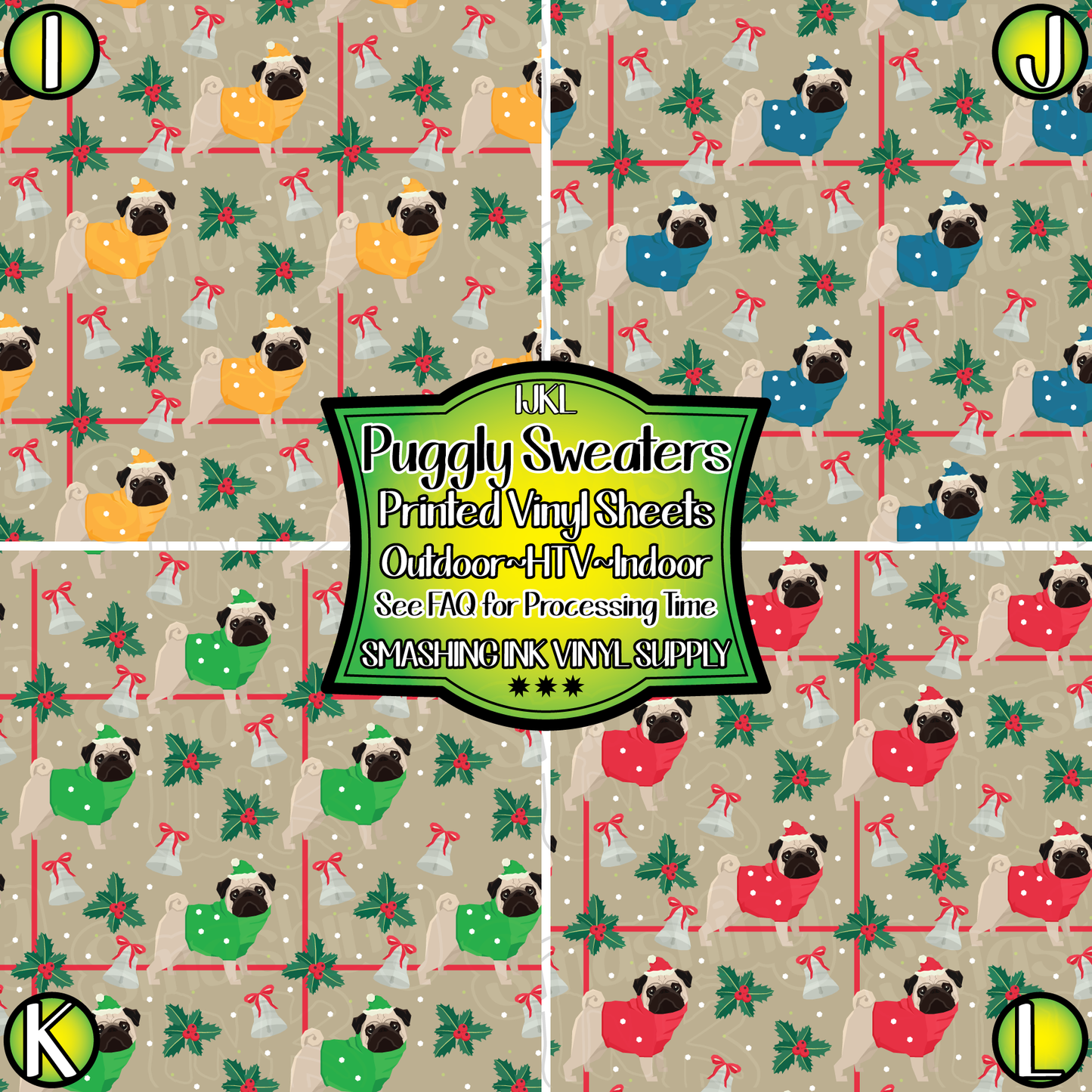Puggly Sweaters ★ Printed Vinyl Sheets | Faux Leather | Laser Safe