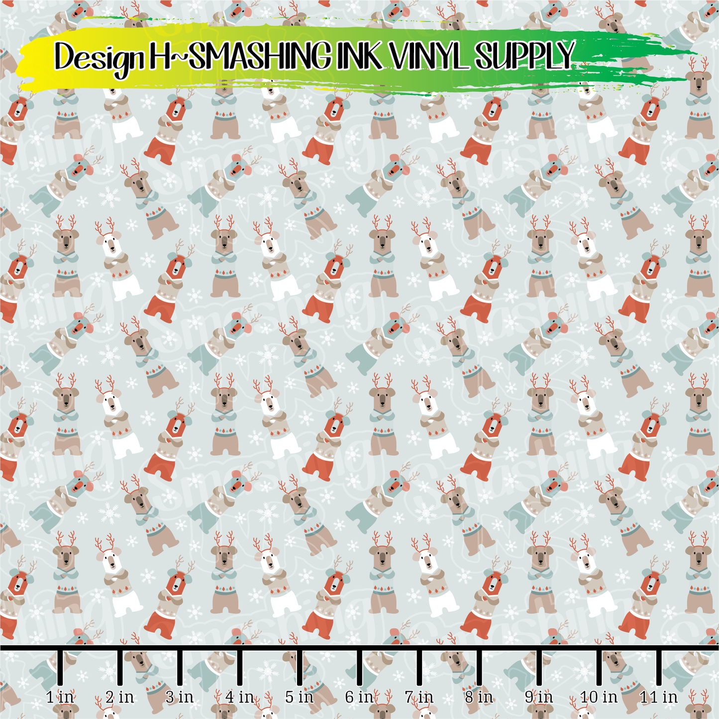 CHILLY BEARS ★ Printed Vinyl Sheets | Faux Leather | Laser Safe