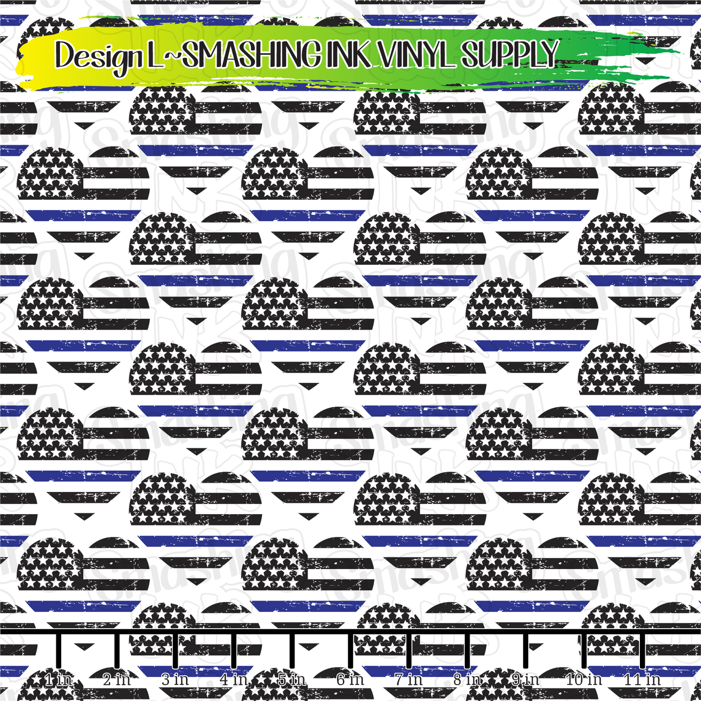 Blue Line Hearts ★ Printed Vinyl Sheets | Faux Leather | Laser Safe