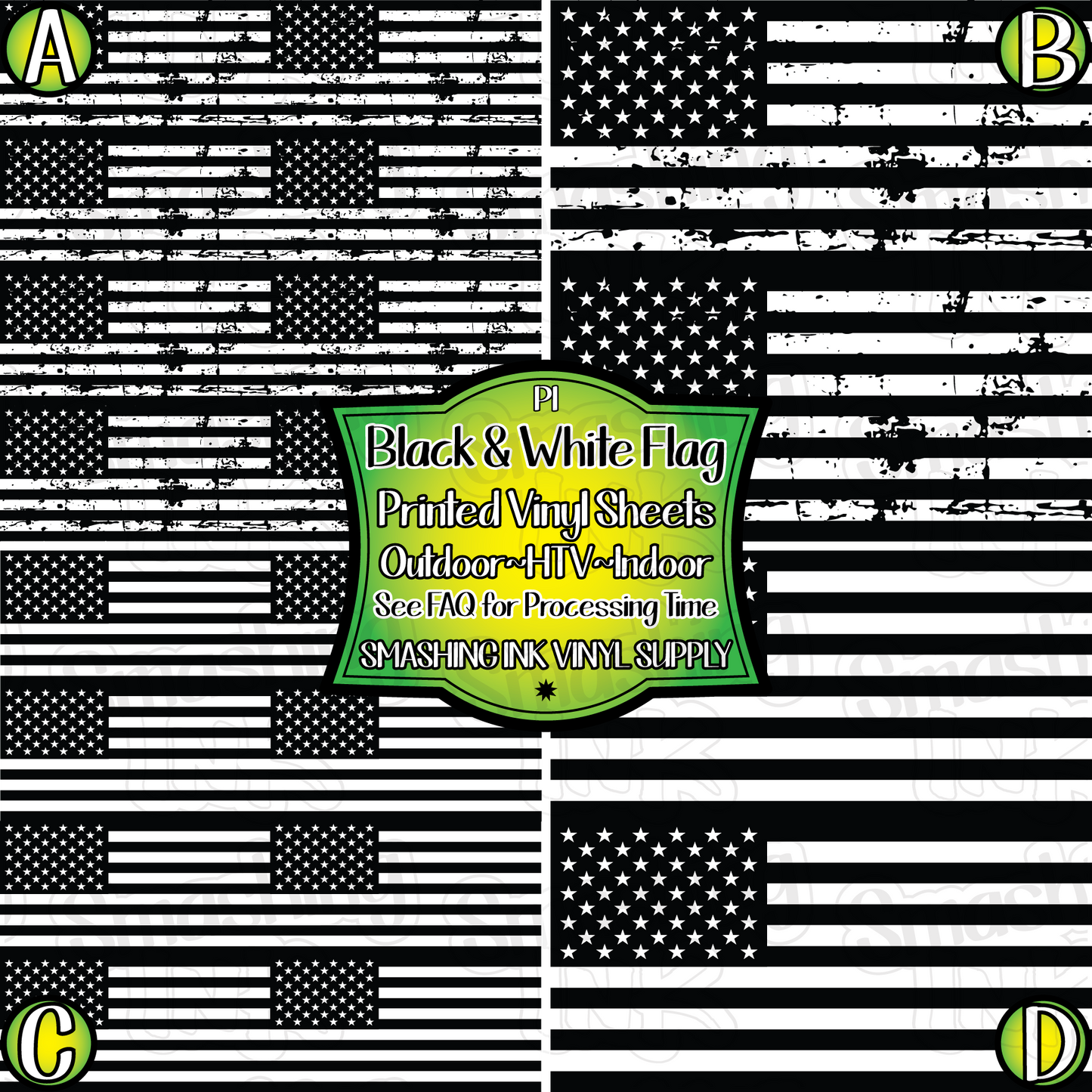 Black and White Flags ★ Printed Vinyl Sheets | Faux Leather | Laser Safe