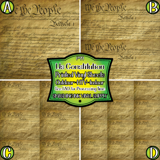US Constitution ★ Pattern Vinyl | Faux Leather | Sublimation (TAT 3 BUS DAYS)