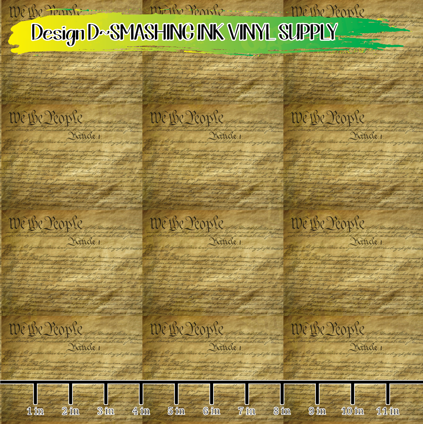 US Constitution ★ Printed Vinyl Sheets | Faux Leather | Laser Safe