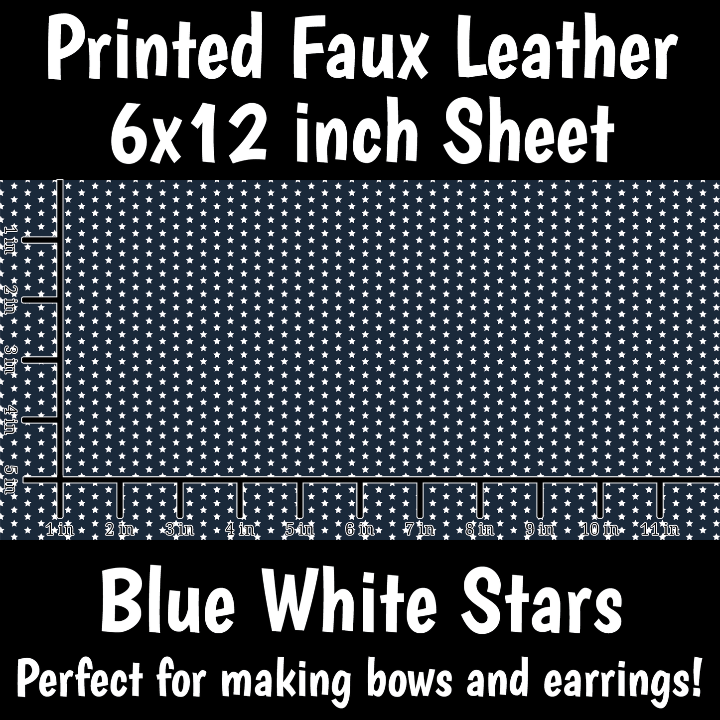 Stars - Faux Leather Sheet (SHIPS IN 3 BUS DAYS)