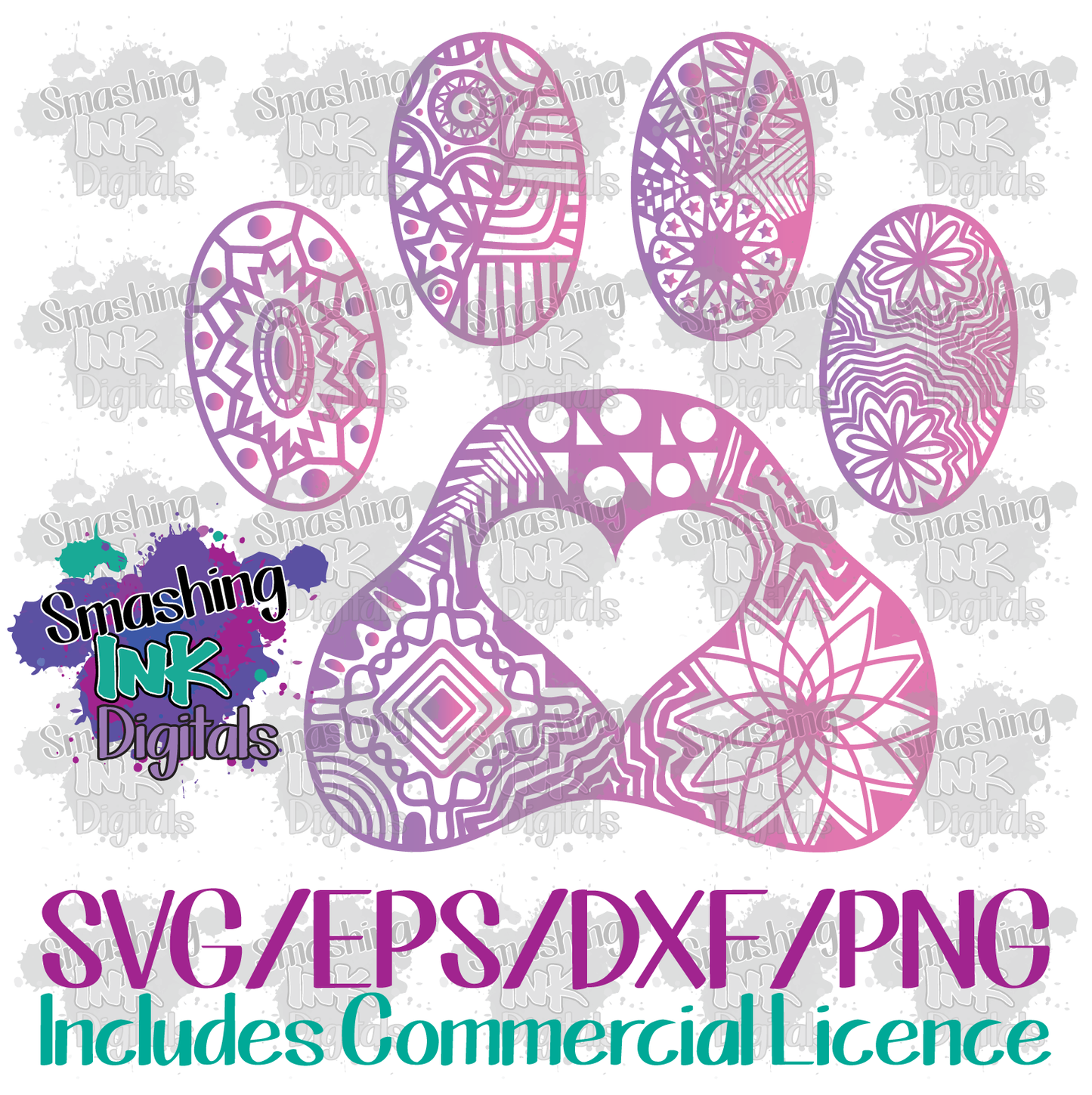 Paw Print Mandala - SVG Cutting File