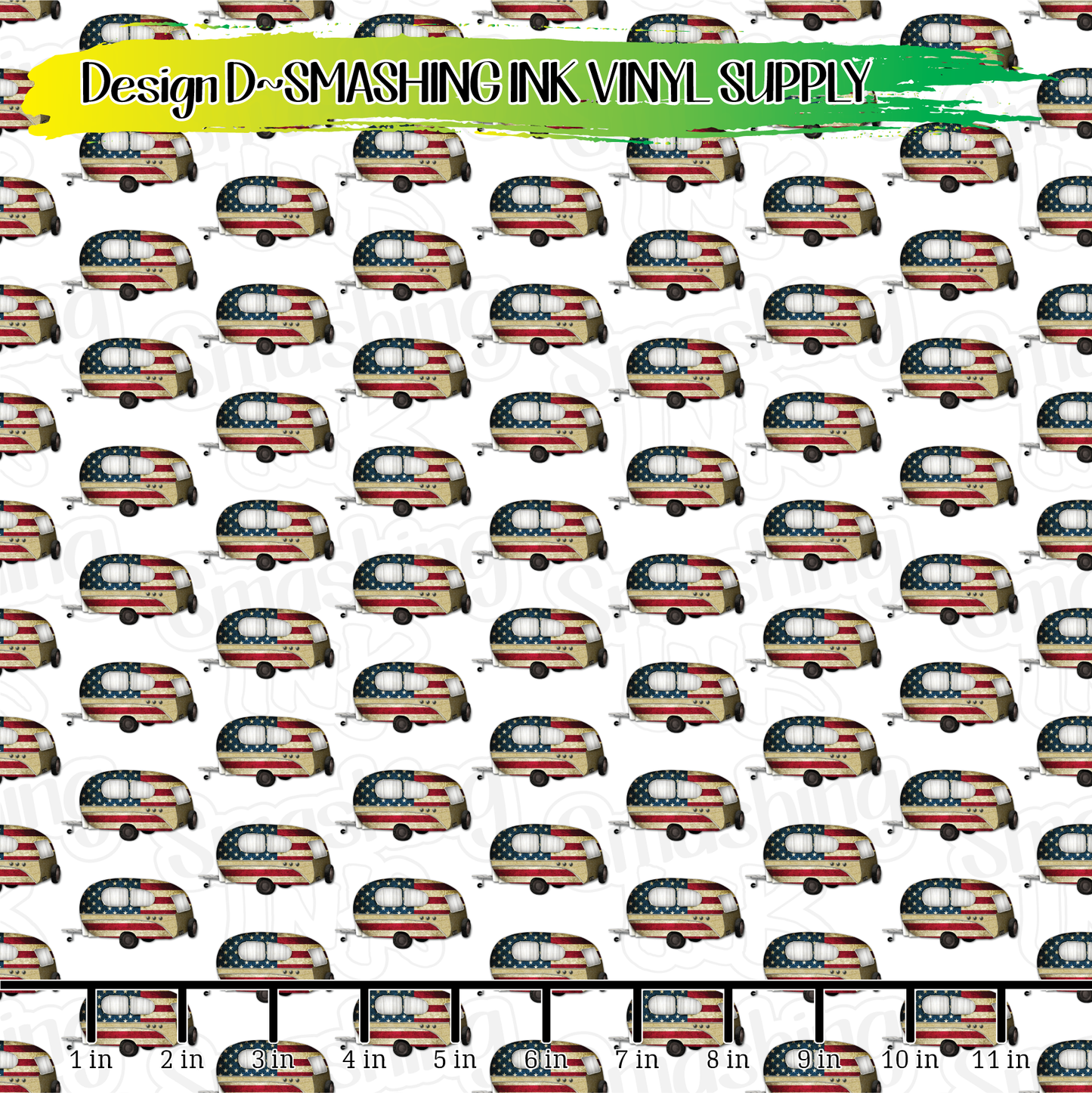 American Flag Campers ★ Printed Vinyl Sheets | Faux Leather | Laser Safe