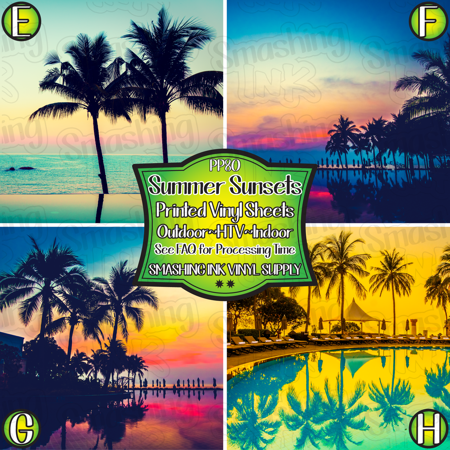 Summer Sunsets ★ Printed Vinyl Sheets | Faux Leather | Laser Safe