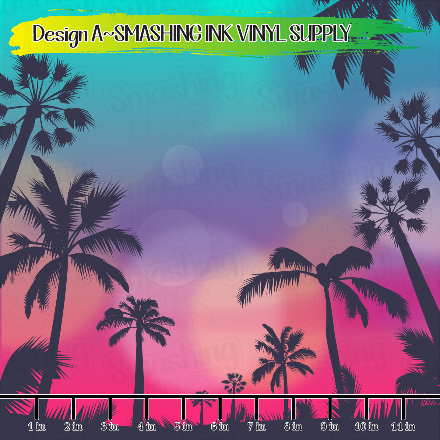 Colorful Palm Trees ★ Printed Sheets | Faux Leather | Laser Safe