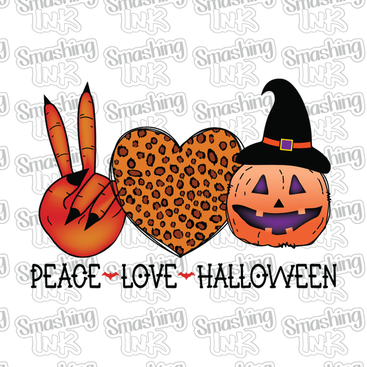 Peace Love Halloween - Heat Transfer | DTF | Sublimation (TAT 3 BUS DAYS) [4E-15HTV]