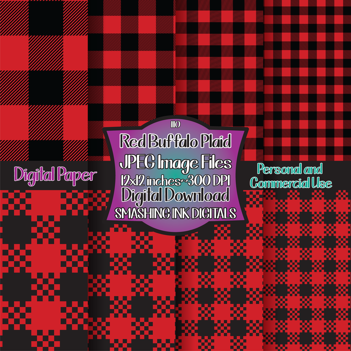 Red Buffalo Plaid - Digital Paper