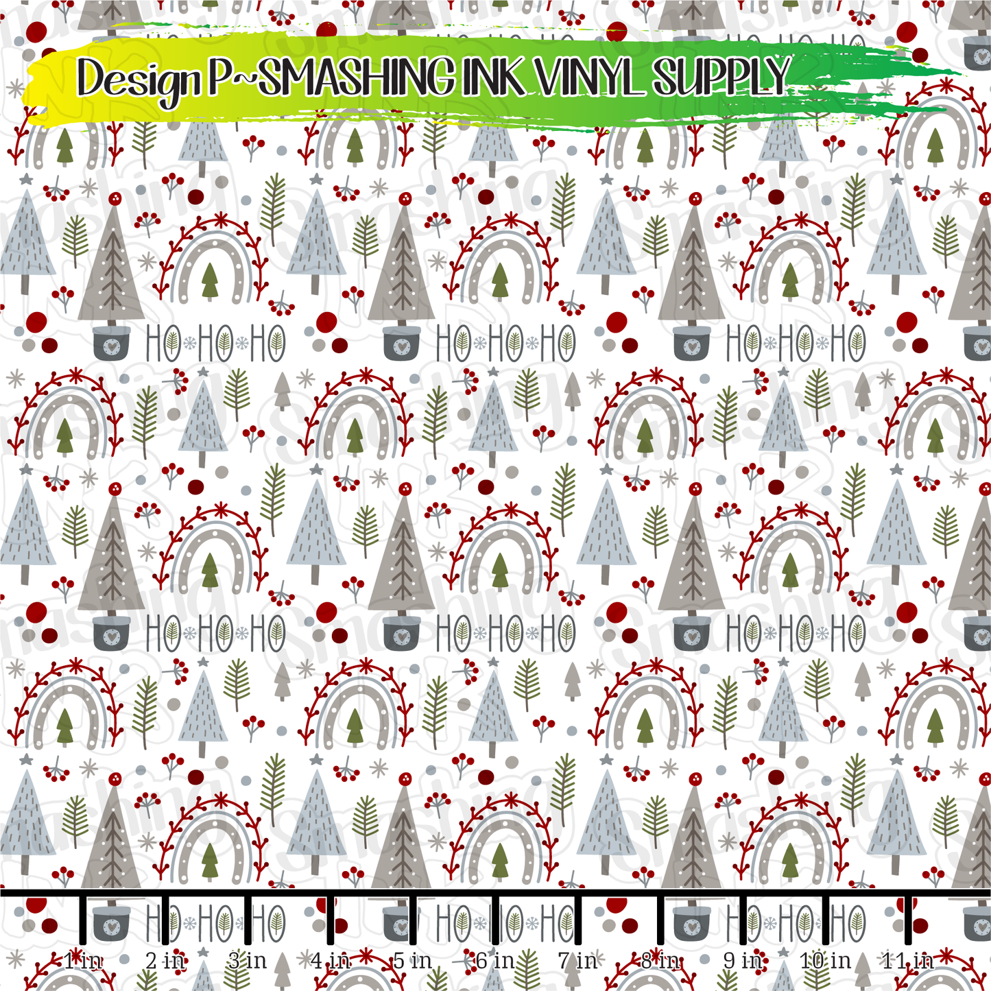 Christmas Rainbows ★ Printed Vinyl Sheets | Faux Leather | Laser Safe