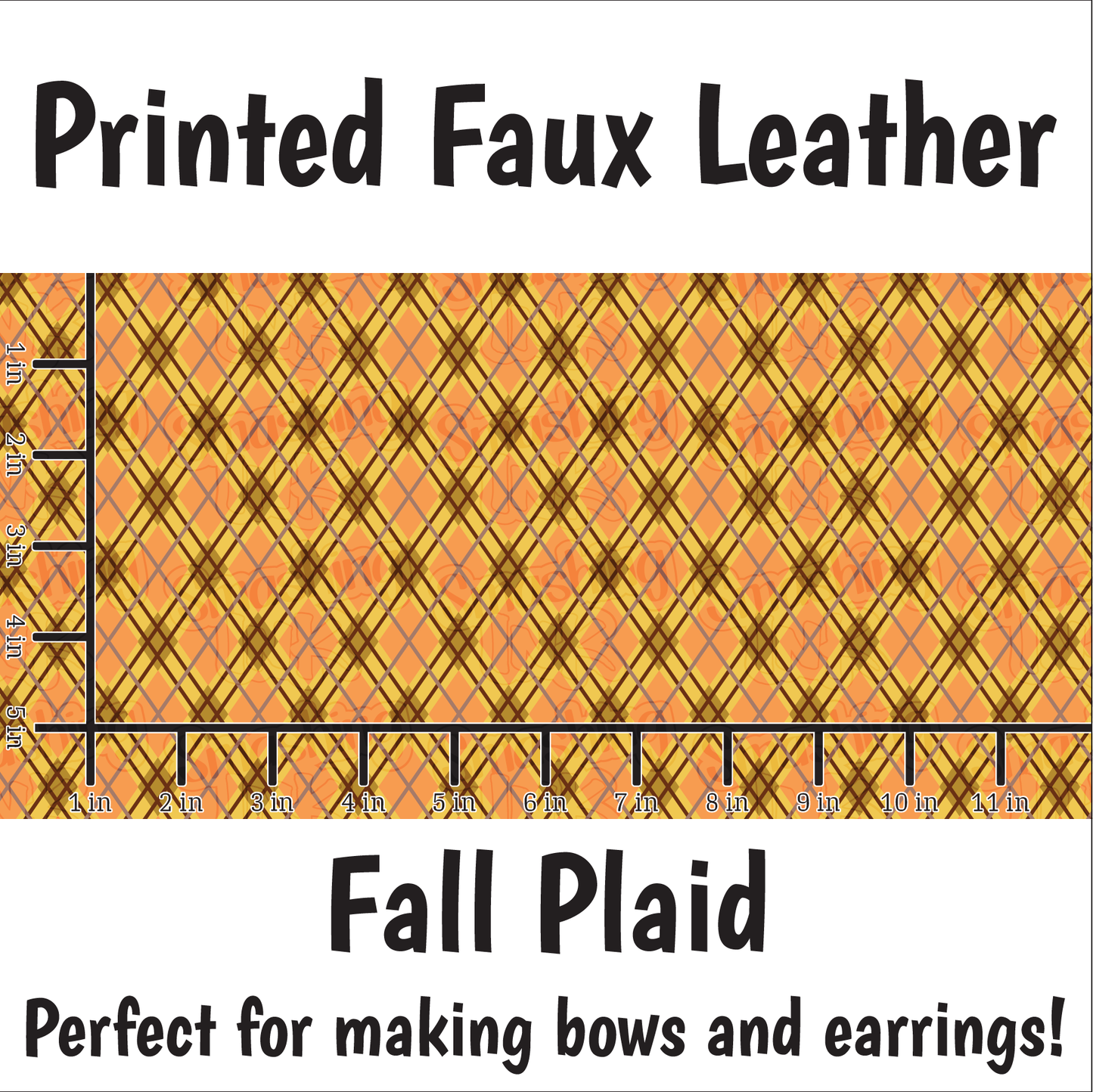 Fall Plaid - Faux Leather Sheet (SHIPS IN 3 BUS DAYS)