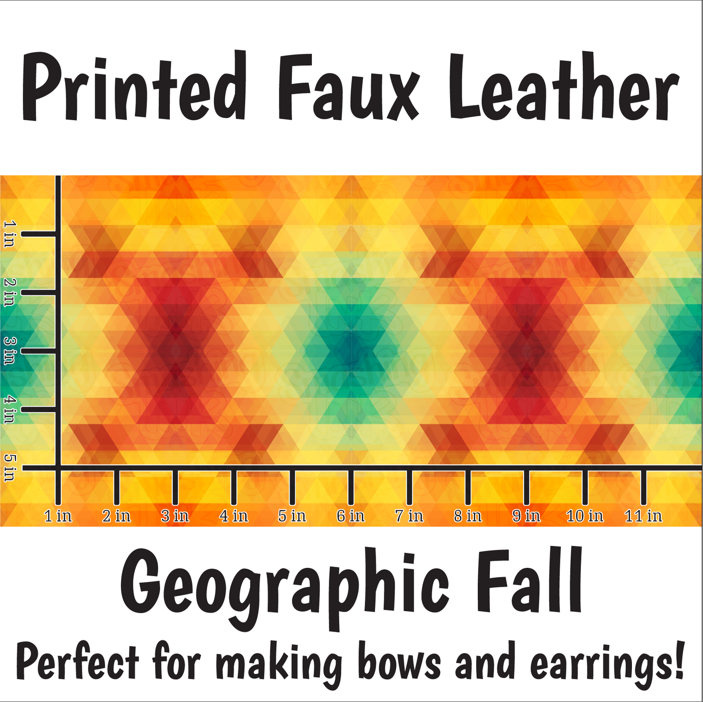Geometric Fall - Faux Leather Sheet (SHIPS IN 3 BUS DAYS)
