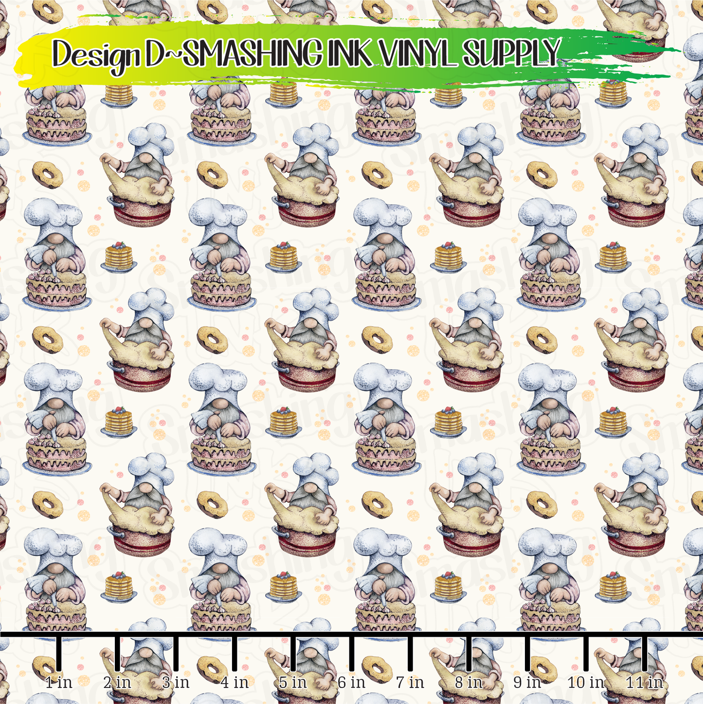 Baking Gnomes - Printed Vinyl Sheets | Faux Leather | Laser Safe