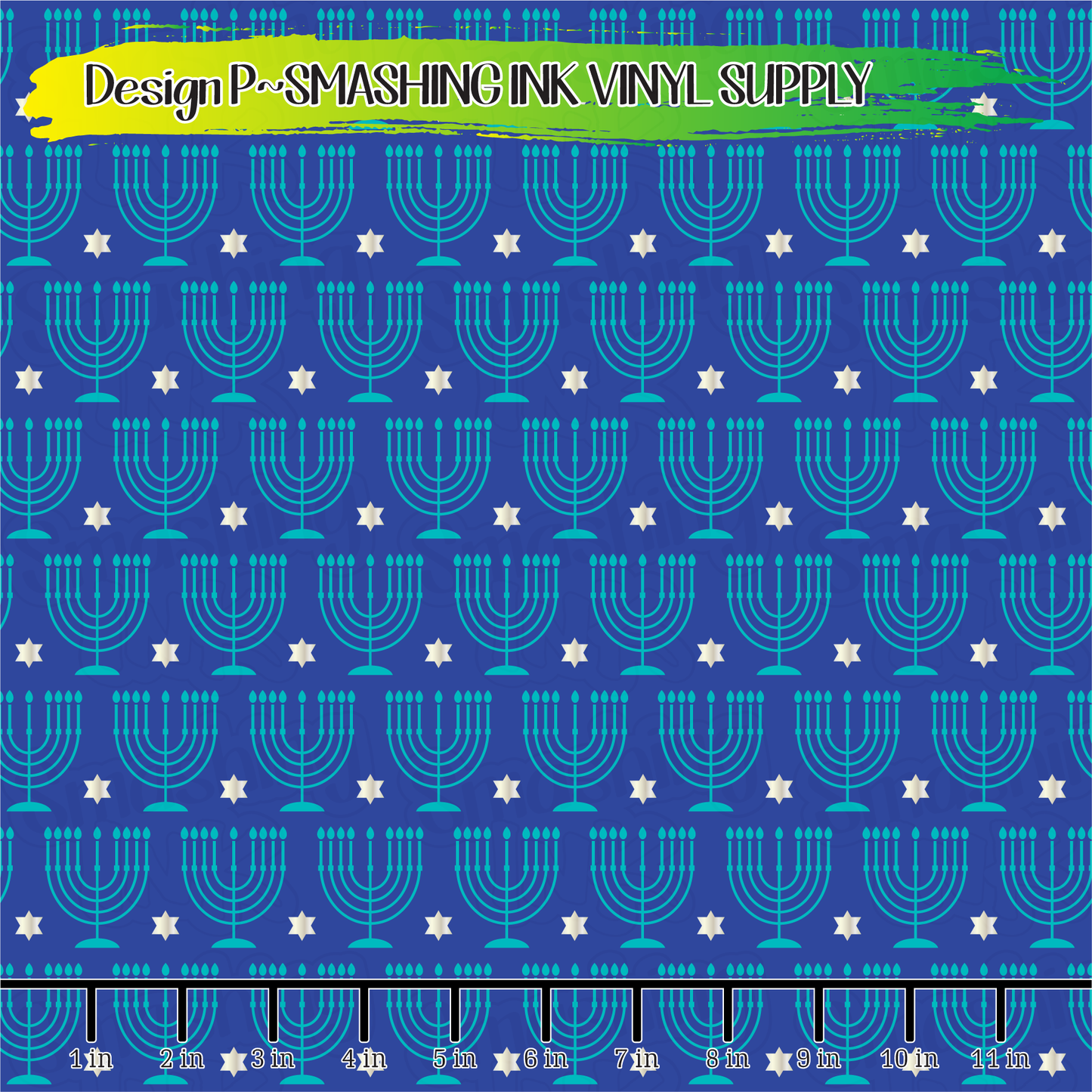 Hanukkah Pattern ★ Printed Vinyl Sheets | Faux Leather | Laser Safe