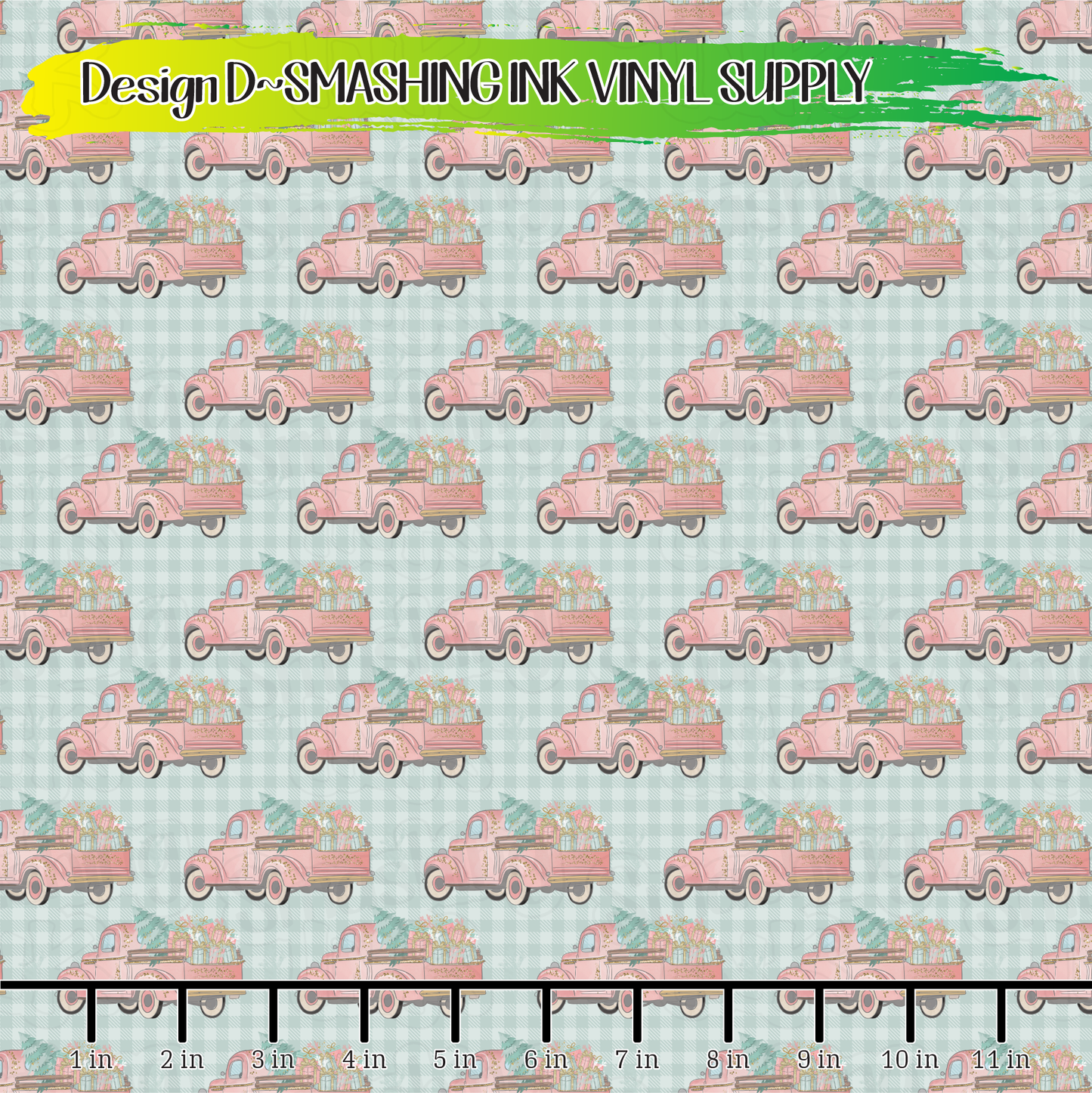 Christmas Trucks ★ Printed Vinyl Sheets | Faux Leather | Laser Safe