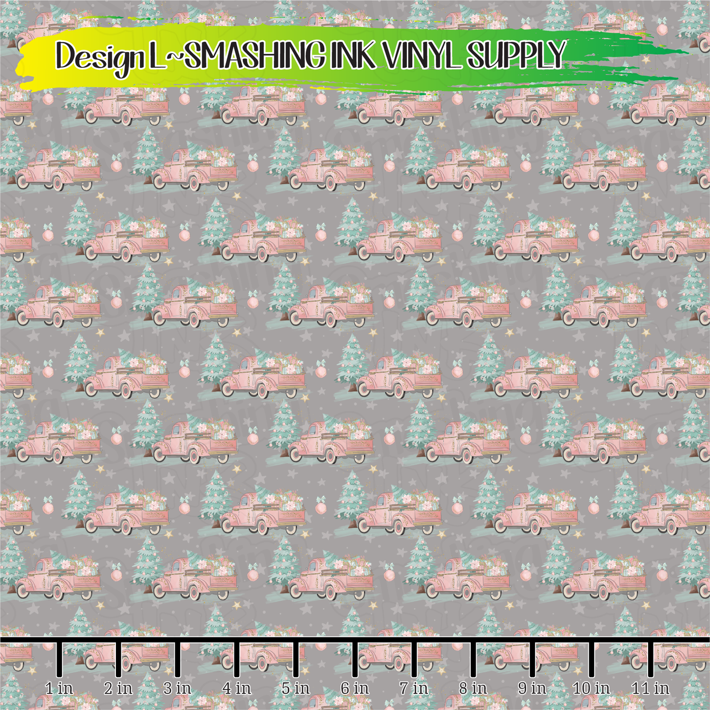 Christmas Trucks ★ Printed Vinyl Sheets | Faux Leather | Laser Safe