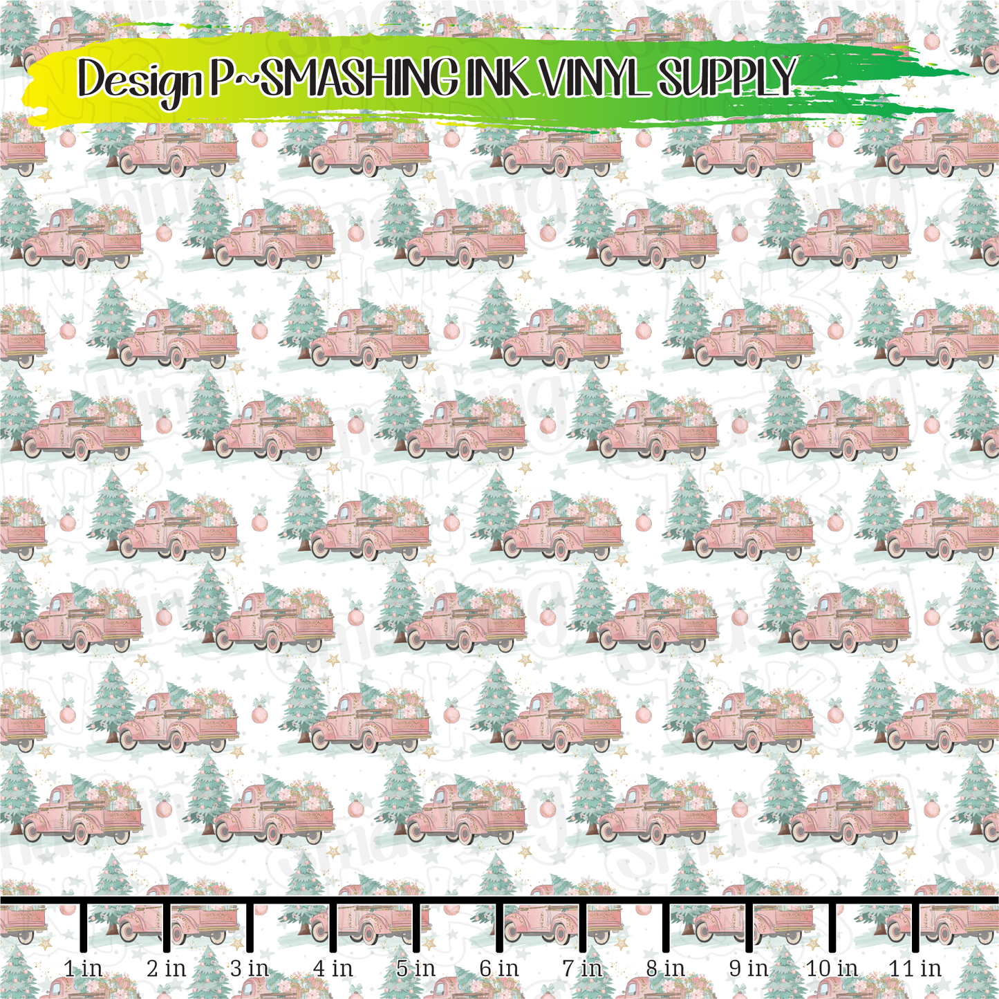 Christmas Trucks ★ Printed Vinyl Sheets | Faux Leather | Laser Safe