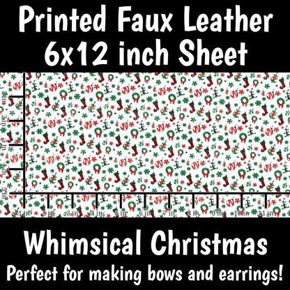 Whimsical Christmas - Faux Leather Sheet (SHIPS IN 3 BUS DAYS)