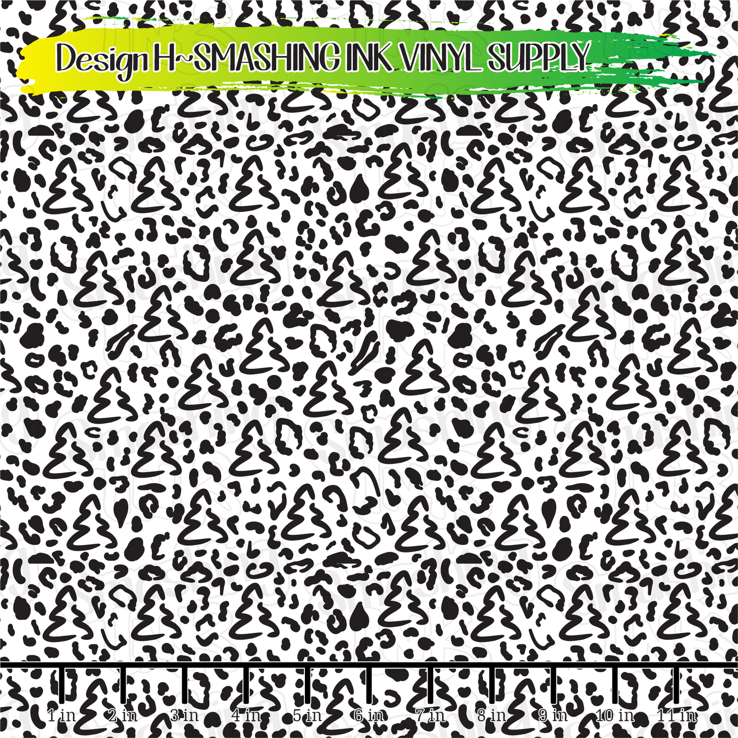 Christmas Tree Leopard ★ Printed Vinyl Sheets | Faux Leather | Laser Safe