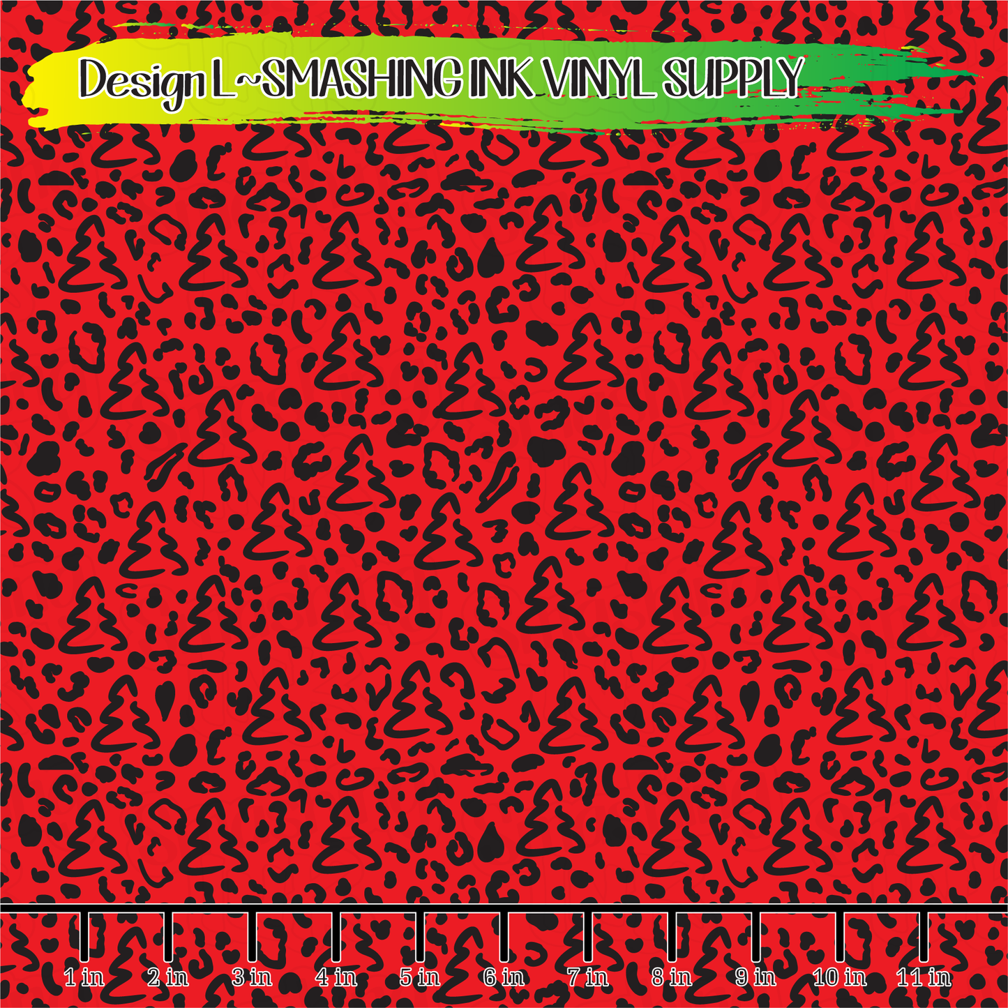 Christmas Tree Leopard ★ Printed Vinyl Sheets | Faux Leather | Laser Safe