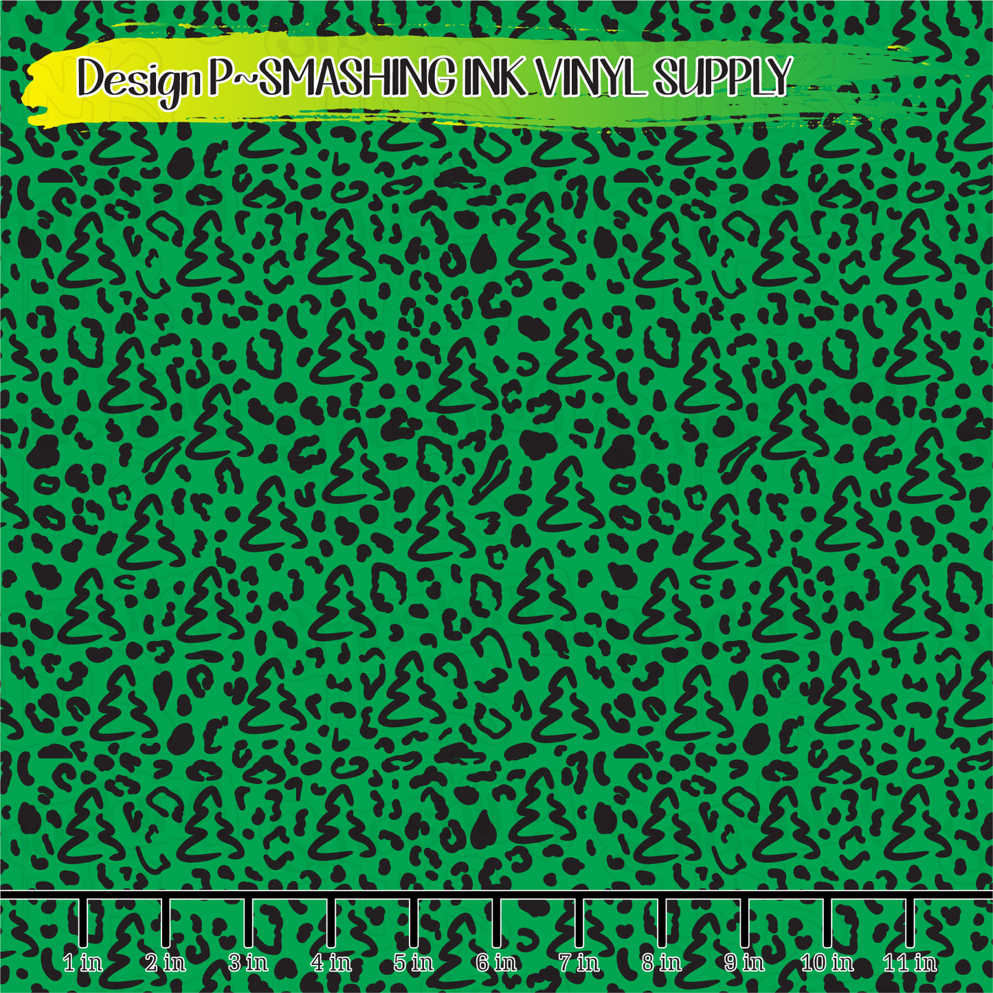 Christmas Tree Leopard ★ Printed Vinyl Sheets | Faux Leather | Laser Safe