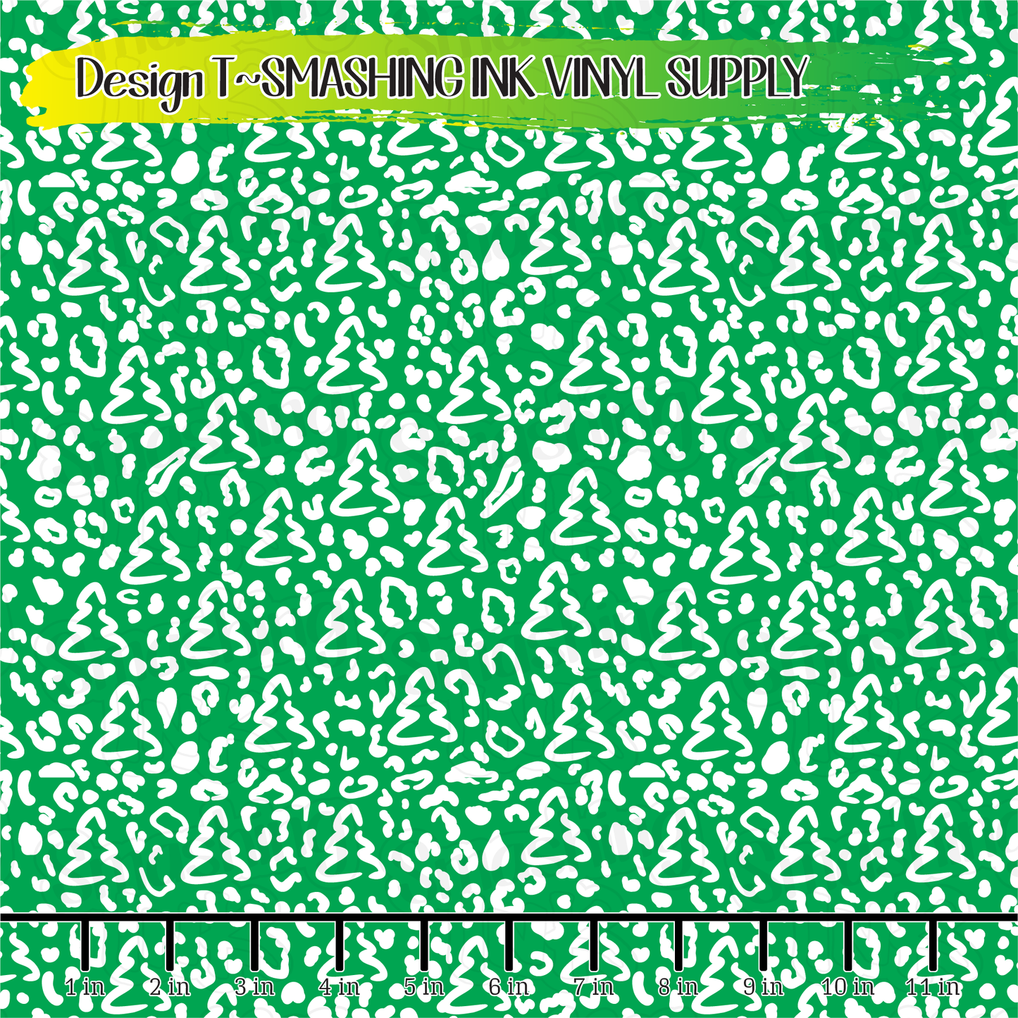 Christmas Tree Leopard ★ Printed Vinyl Sheets | Faux Leather | Laser Safe