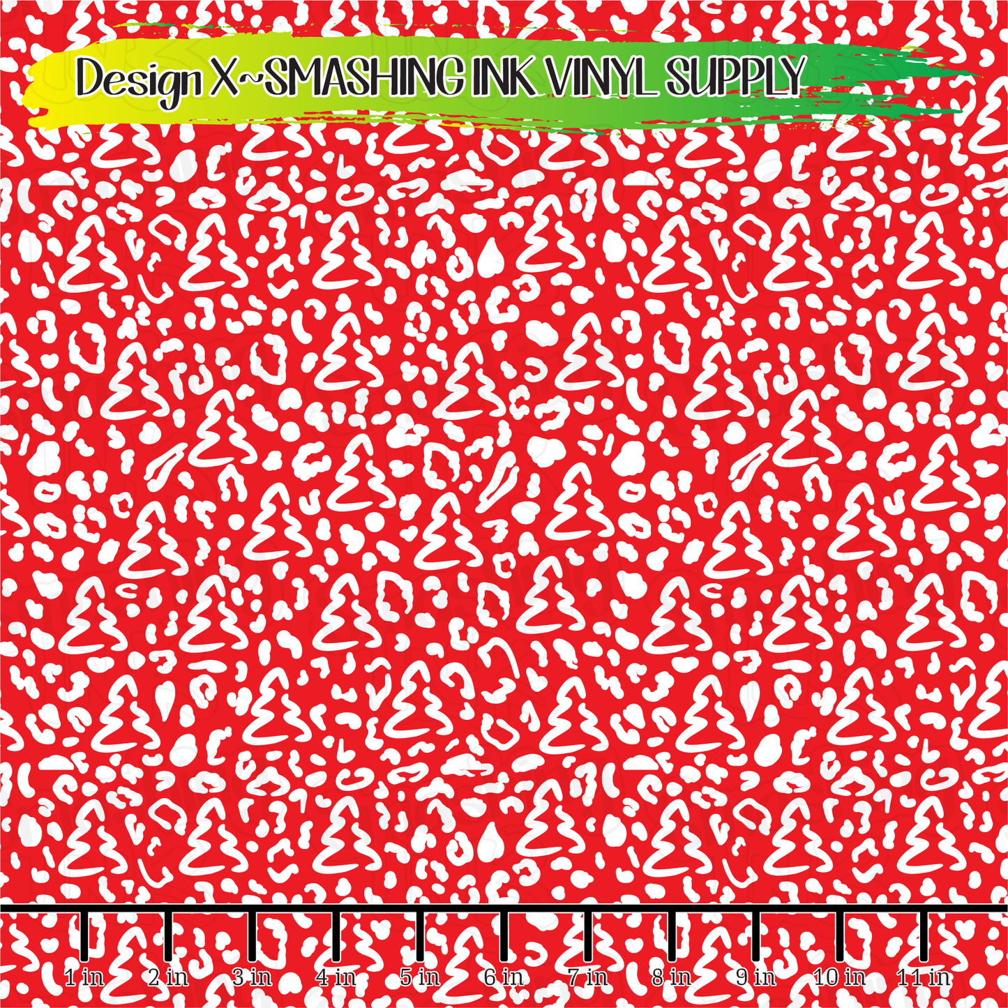 Christmas Tree Leopard ★ Printed Sheets | Faux Leather | Laser Safe