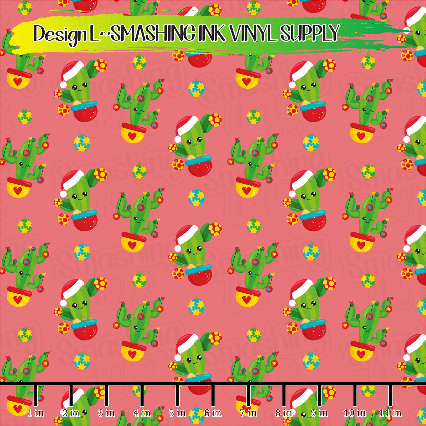 Christmas Cactus ★ Printed Vinyl Sheets | Faux Leather | Laser Safe