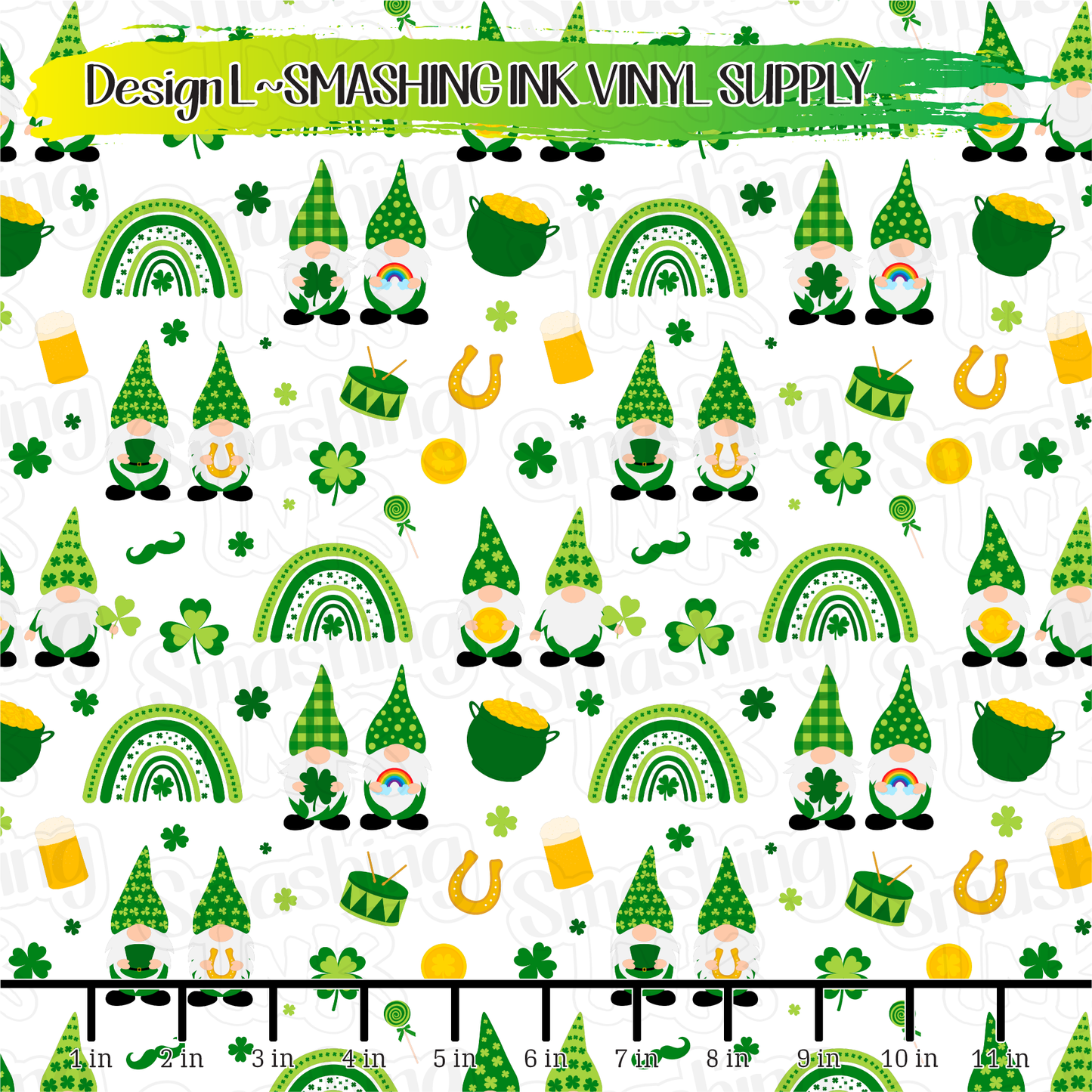 St. Pattys Gnomes ★ Printed Vinyl Sheets | Faux Leather | Laser Safe