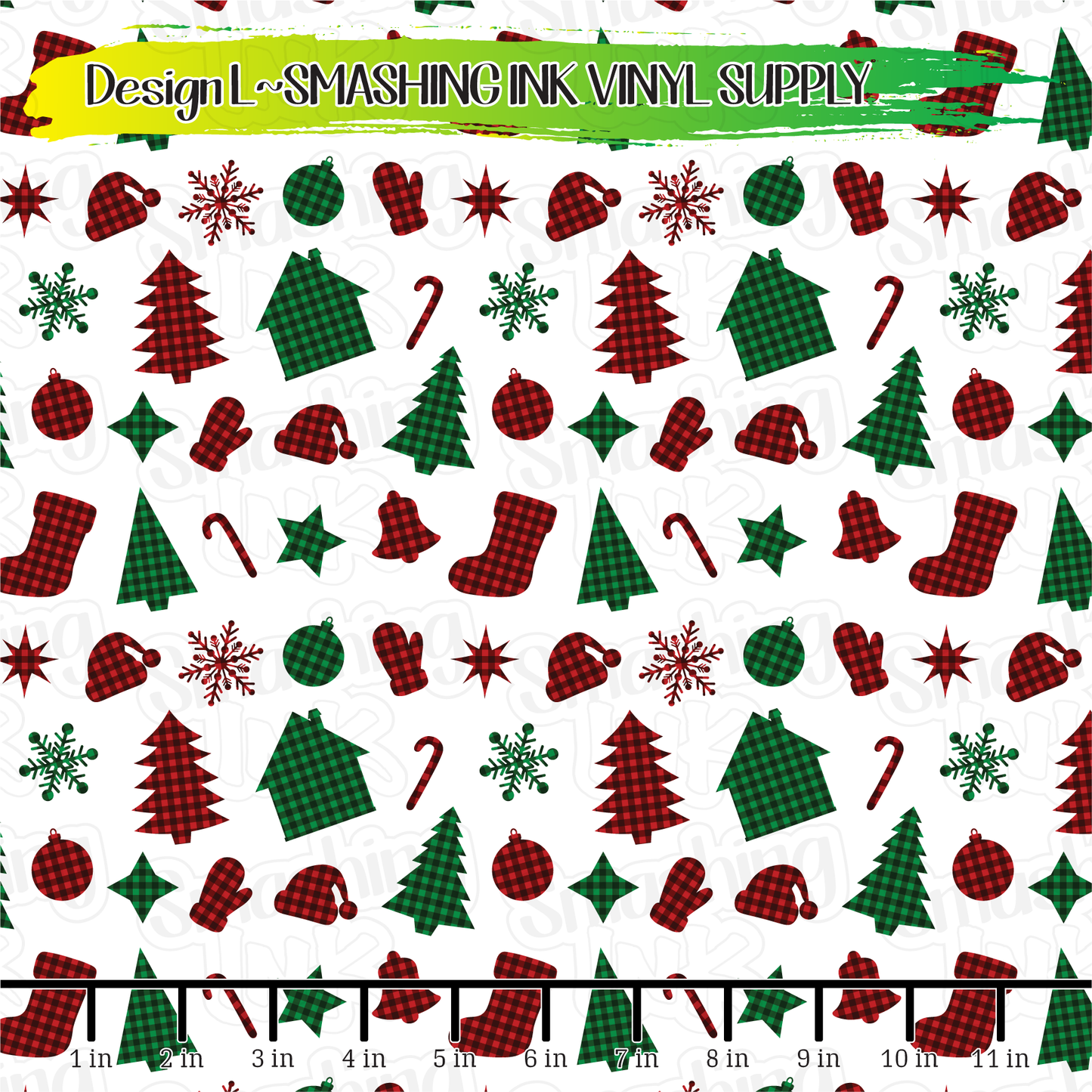 Plaid Trees And Stockings ★ Printed Vinyl Sheets | Faux Leather | Laser Safe