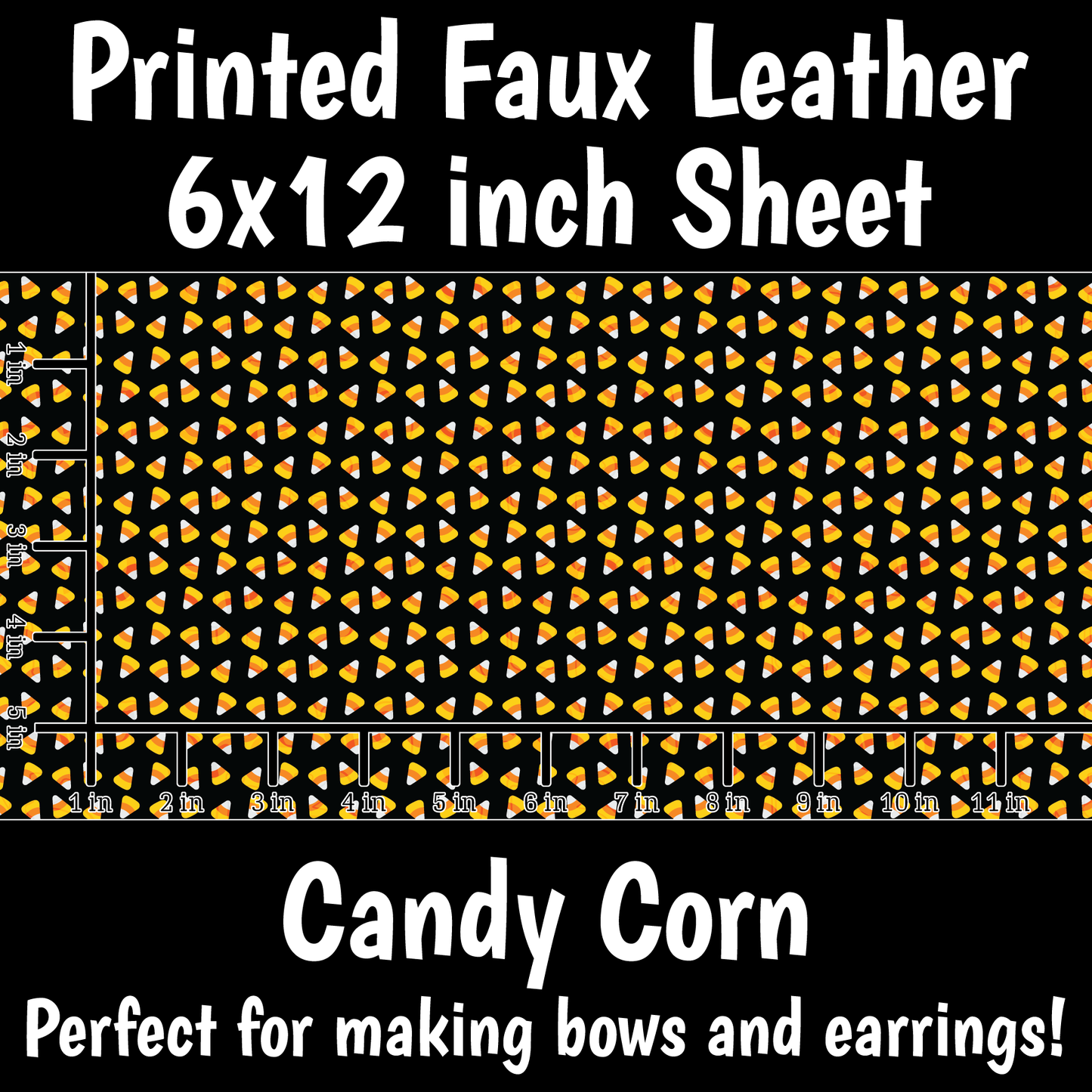 Candy Corn - Faux Leather Sheet (SHIPS IN 3 BUS DAYS)