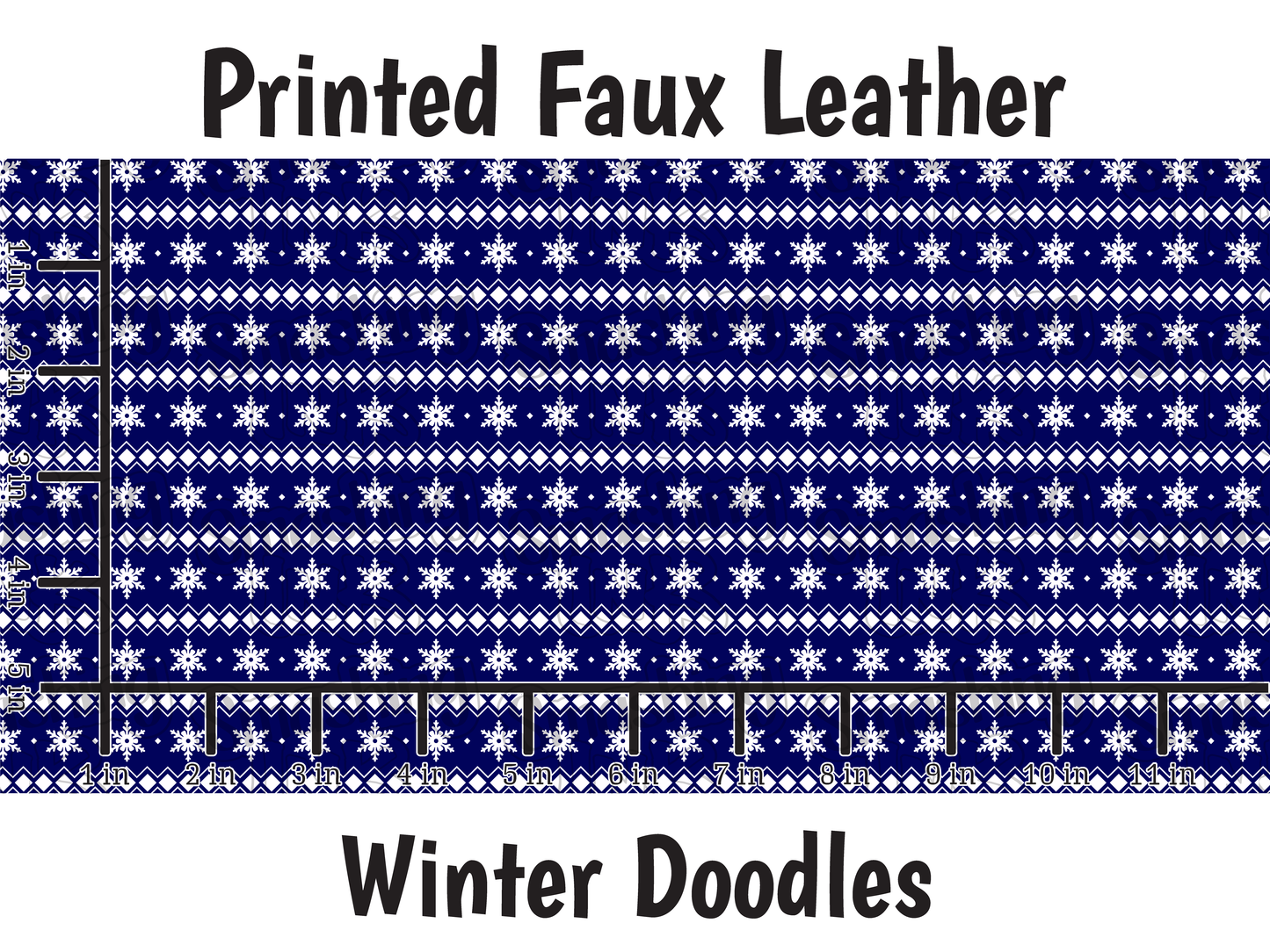 Winter Doodles - Faux Leather Sheet (SHIPS IN 3 BUS DAYS)