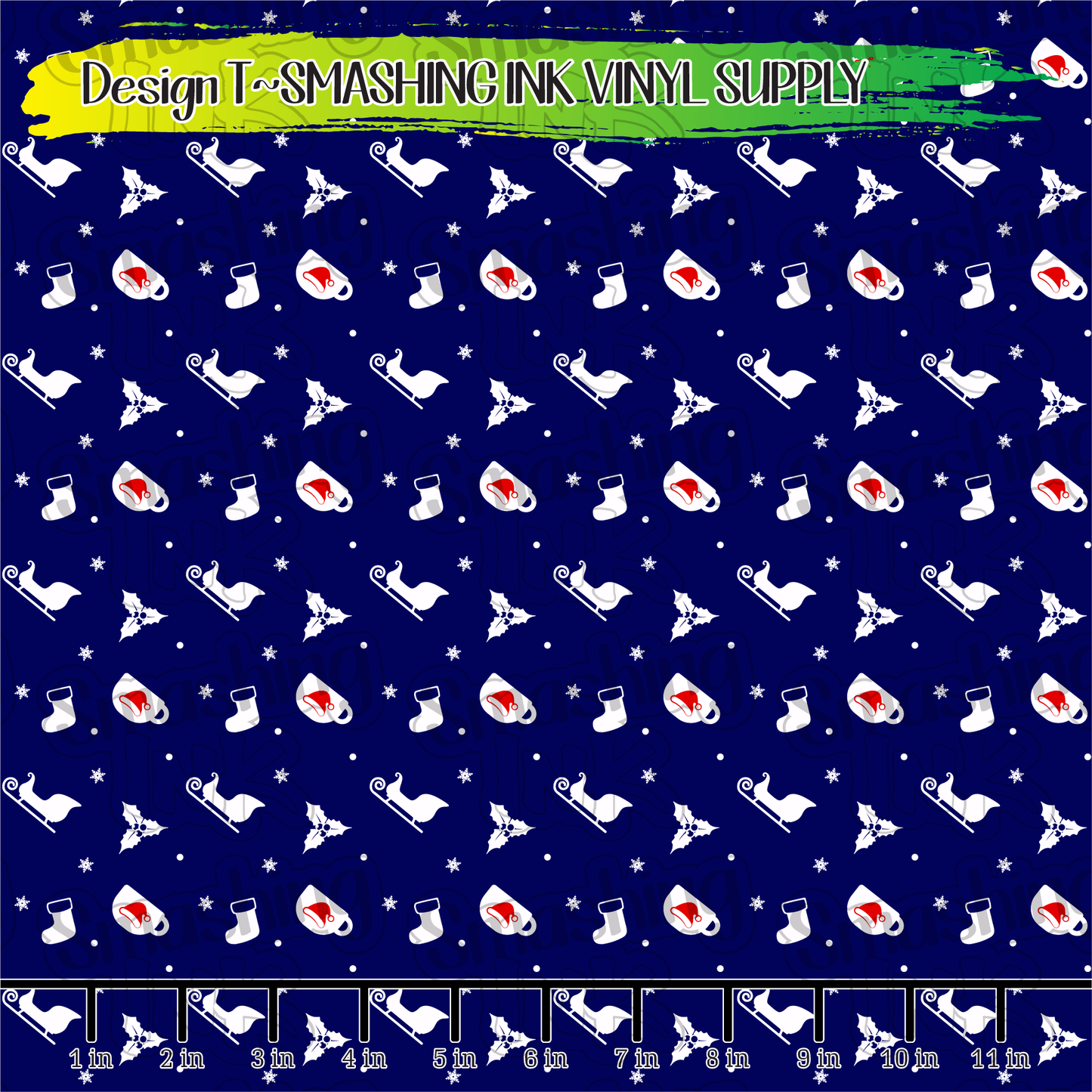 Winter Doodles ★ Printed Vinyl Sheets | Faux Leather | Laser Safe