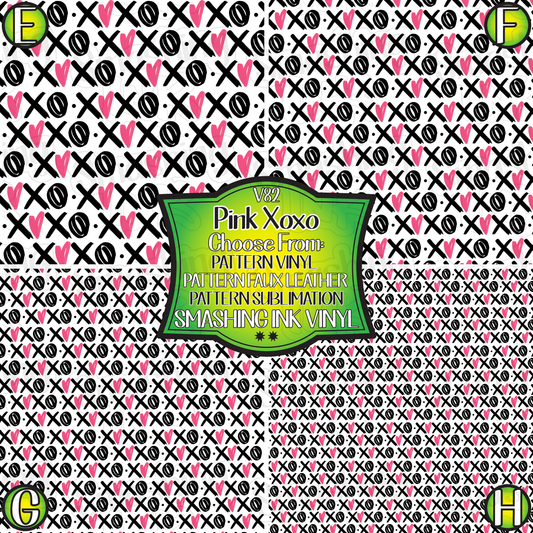 Pink XOXO ★ Pattern Vinyl | Faux Leather | Sublimation (TAT 3 BUS DAYS)