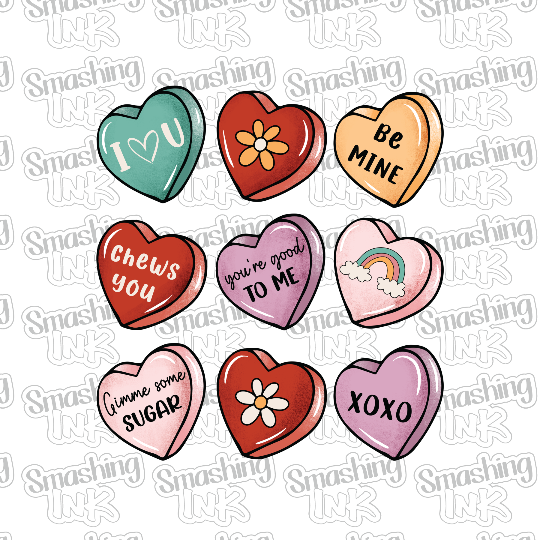  Valentines Heart Iron On Patches Heat Transfer Vinyls